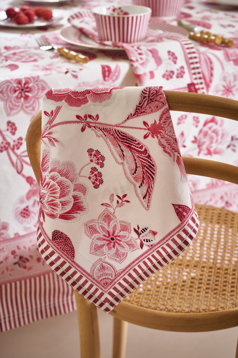 PIP STUDIO Royal Regal Flower Red Servietten 40x40cm Set4 Lifestyle 1