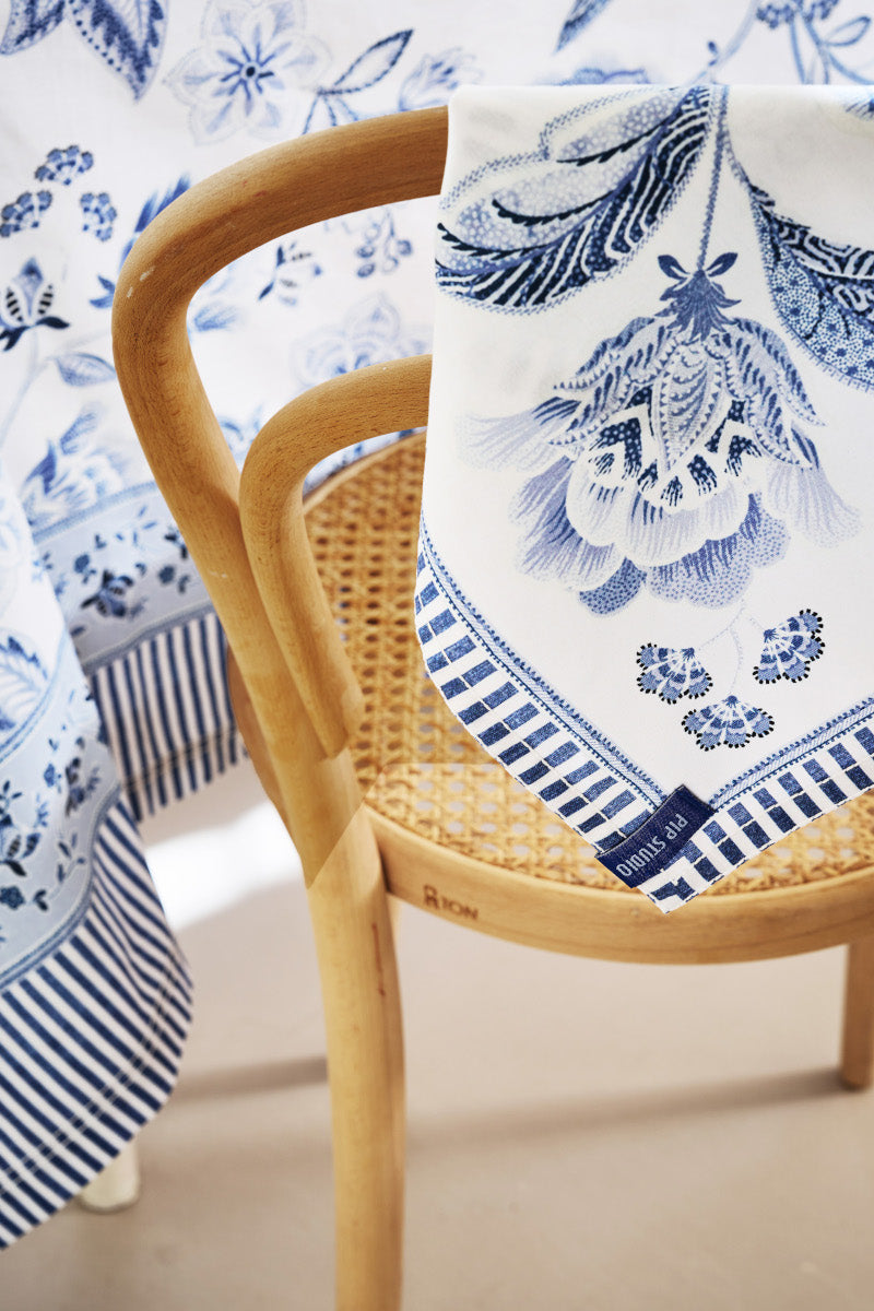 PIP STUDIO Royal Regal Flower Blue Servietten 40x40cm Set4 - Produktbild 6
