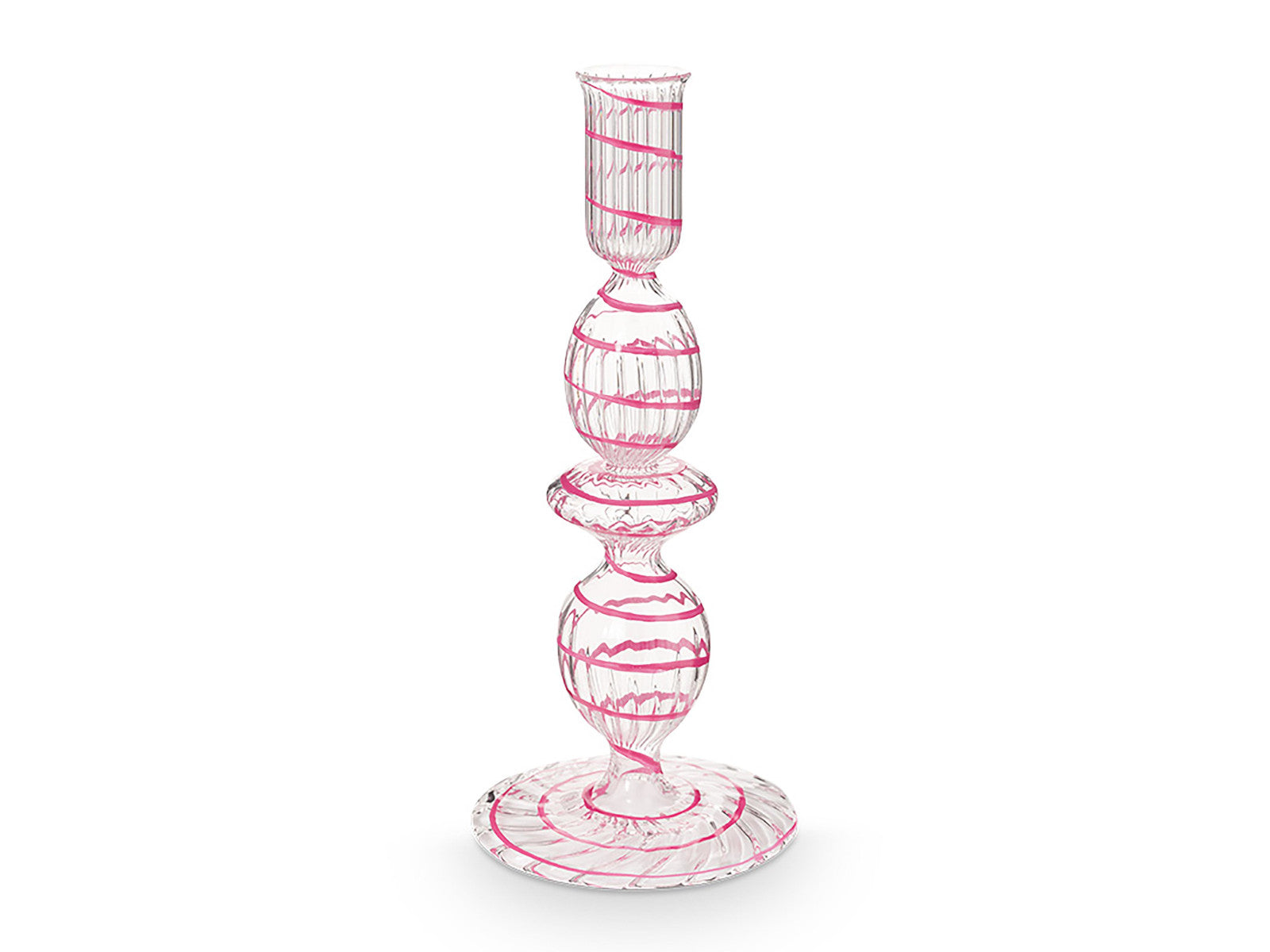 PIP STUDIO Swirl Pink Glas Kerzenständer 20cm Freisteller 1