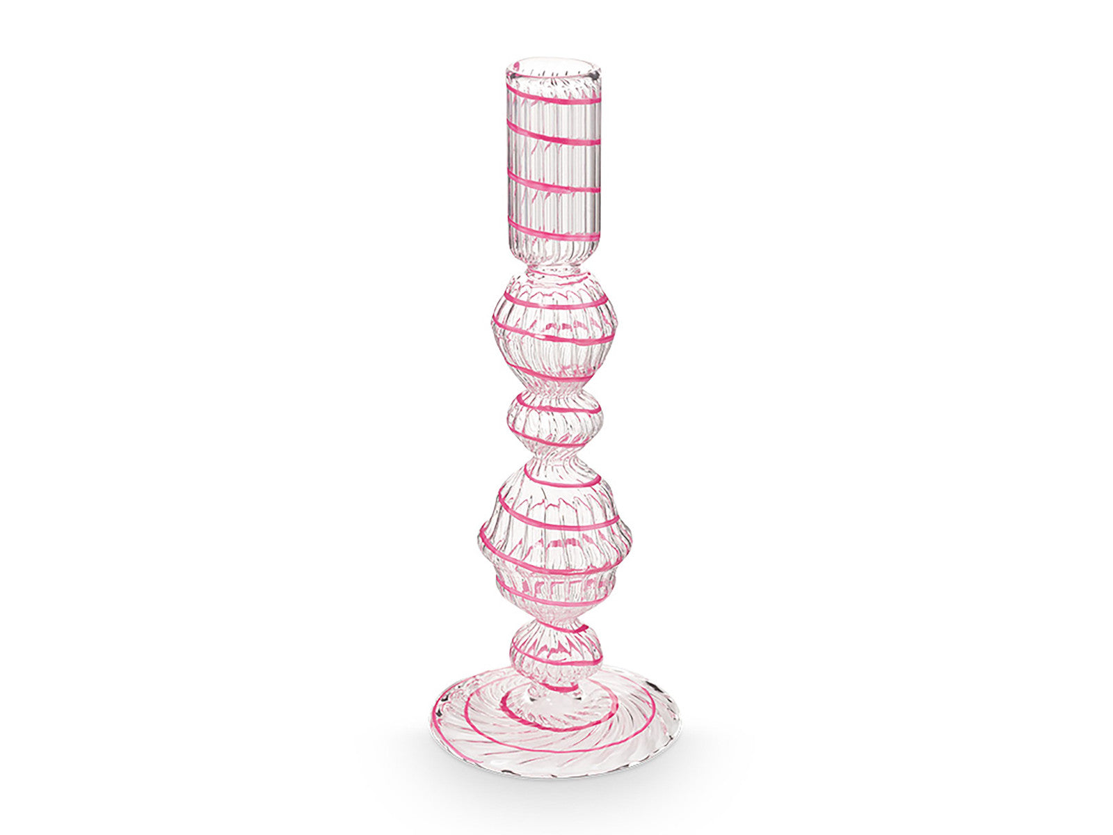 PIP STUDIO Swirl Pink Glas Kerzenständer 22cm Freisteller 1
