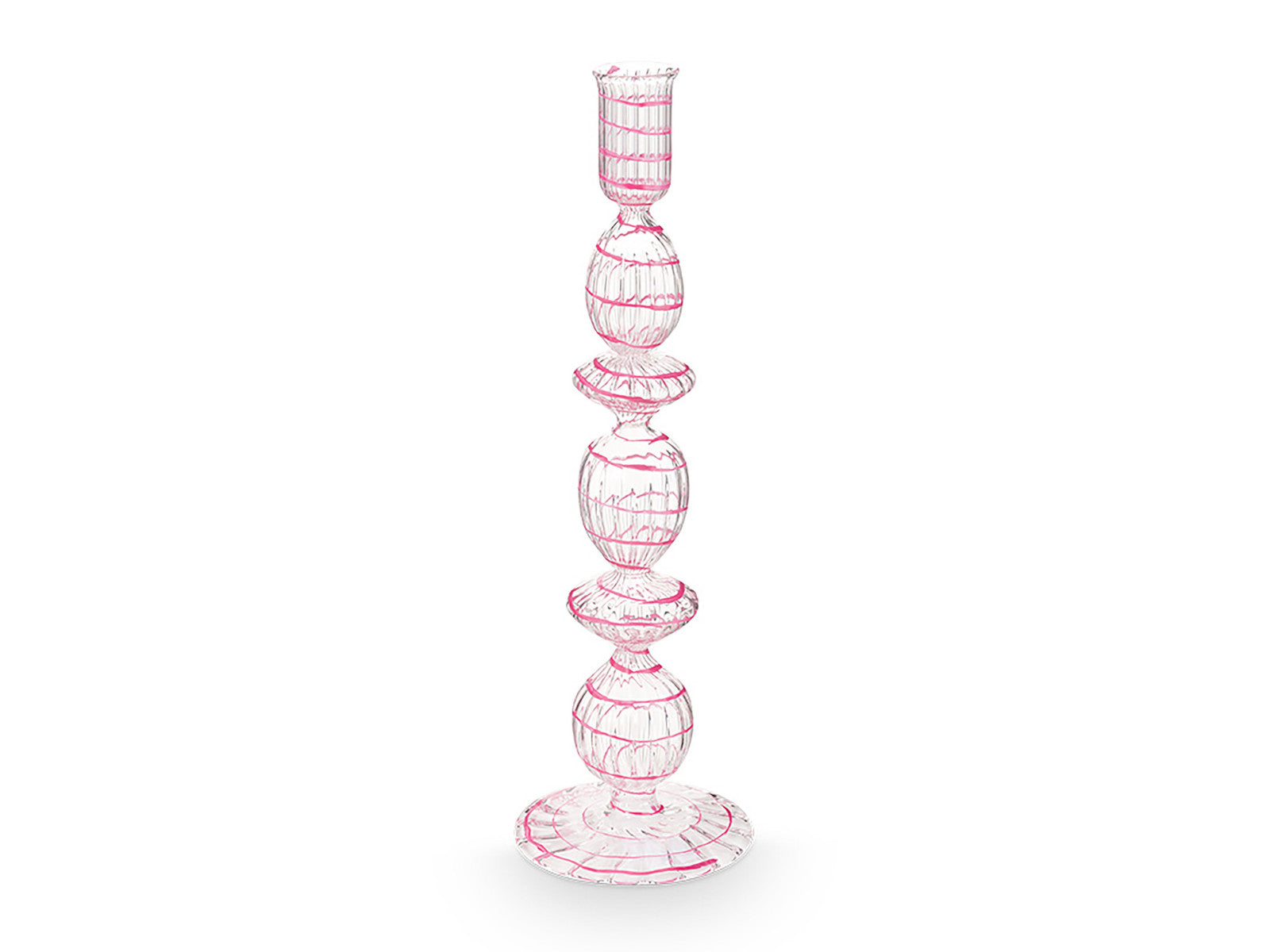 PIP STUDIO Swirl Pink Glas Kerzenständer 28cm Freisteller 1
