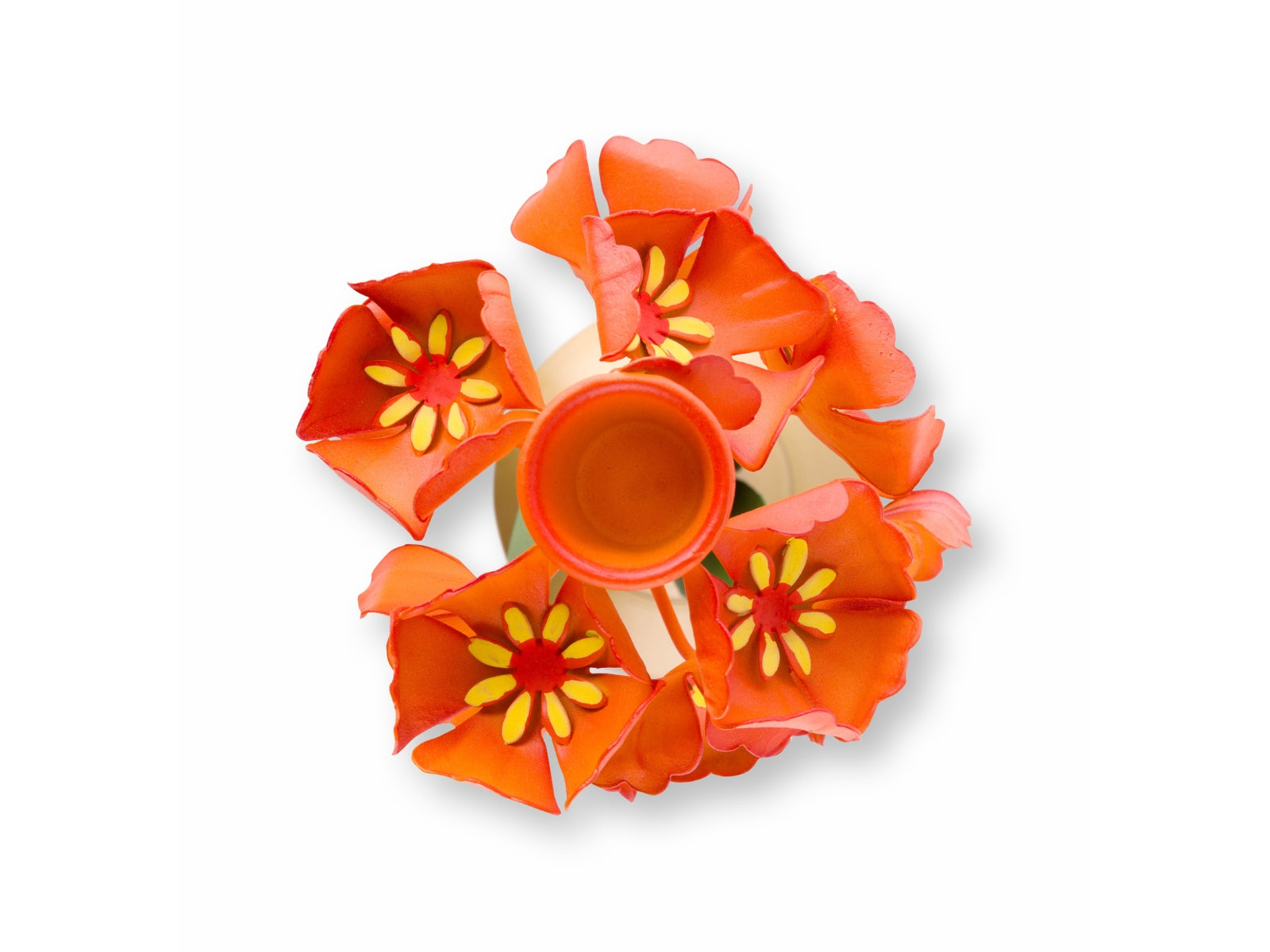PIP STUDIO Metal Flower Kerzenhalter orange 22,5cm - Produktbild 3
