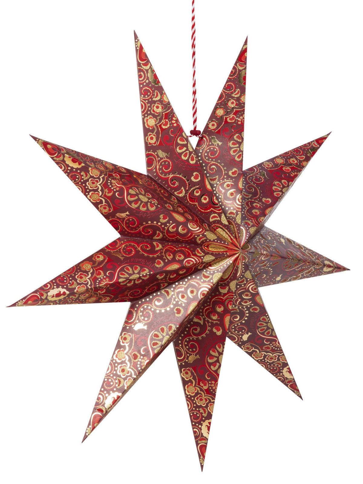 PIP STUDIO Christmas Overall Print Weihnachtsstern dunkelrot 60cm Freisteller 3