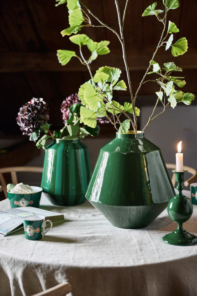 PIP STUDIO Vase Metall dunkelgrün 35cm – Tischideen & Ambiente