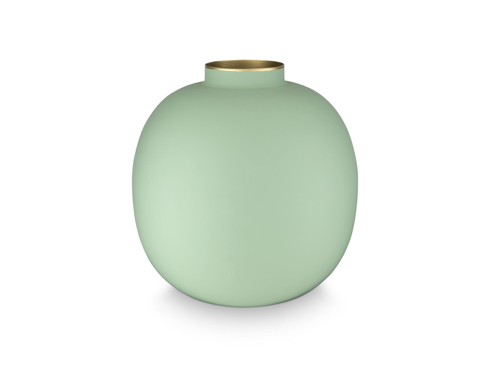 PIP STUDIO Matt Bright Green Vase Metal 23cm Freisteller 1