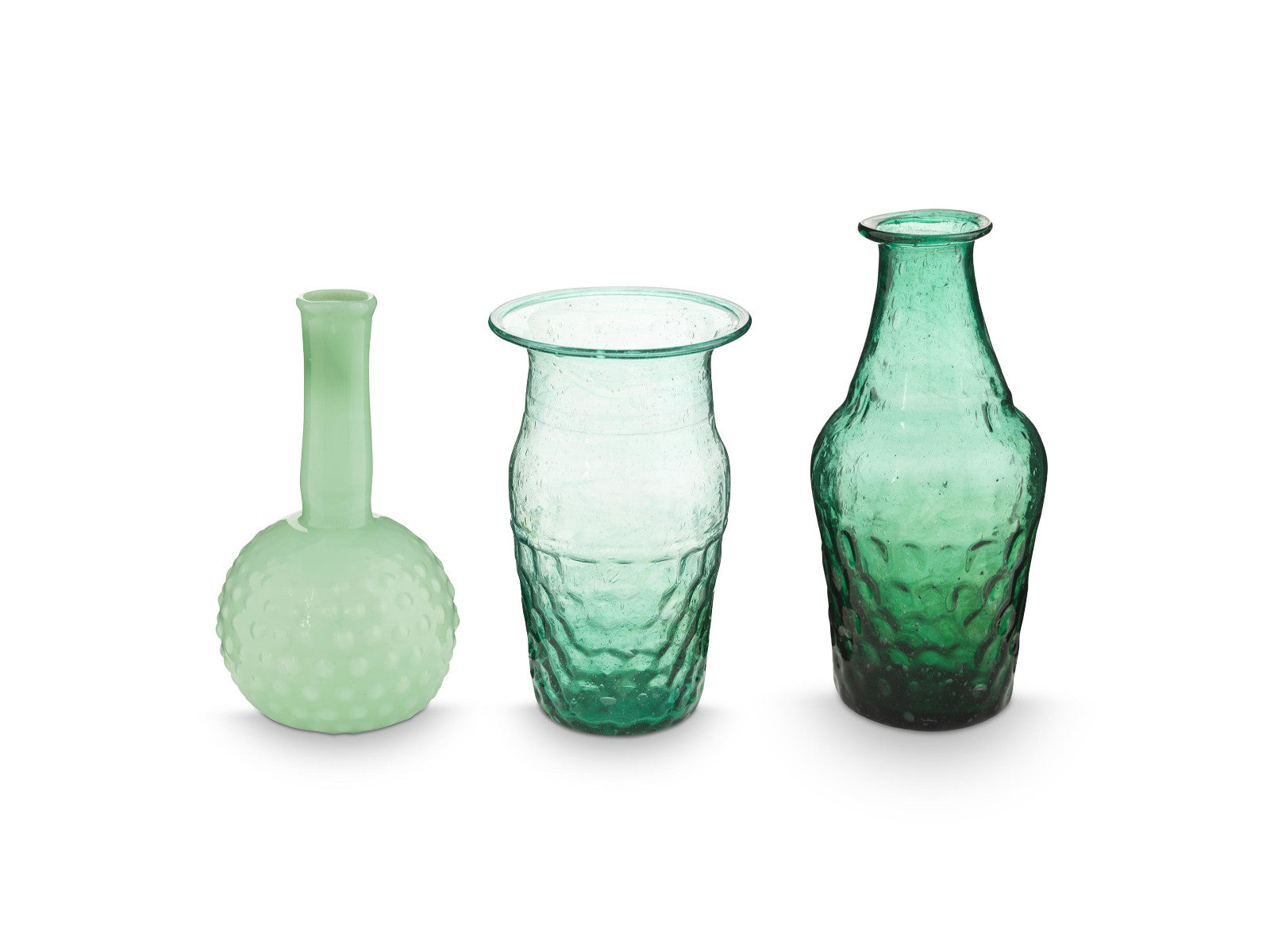 PIP STUDIO Vases Glass Blue-Green Set3 Freisteller 1