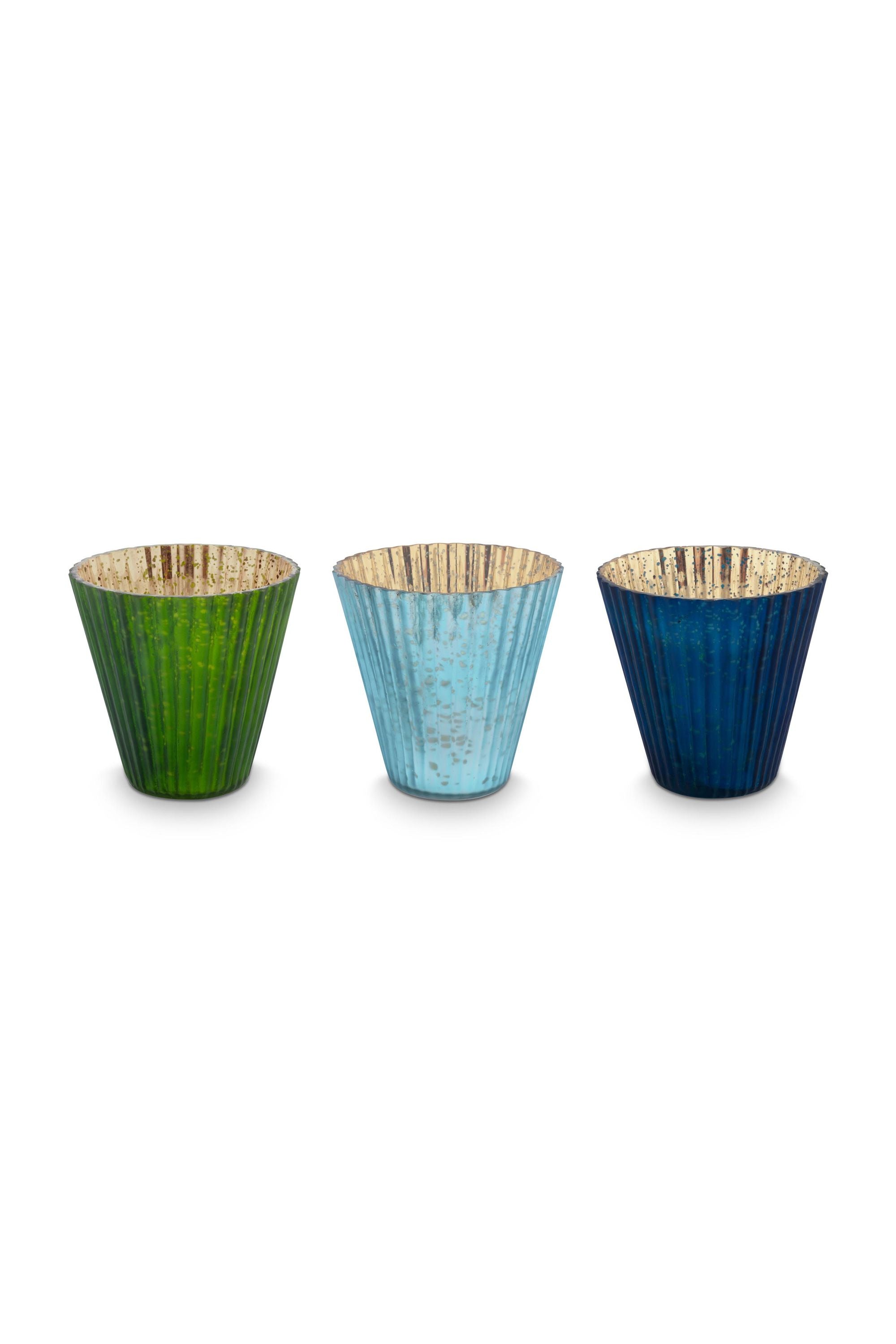 PIP STUDIO Love Birds Teelichthalter Glas blau 3er Set - Produktbild 3