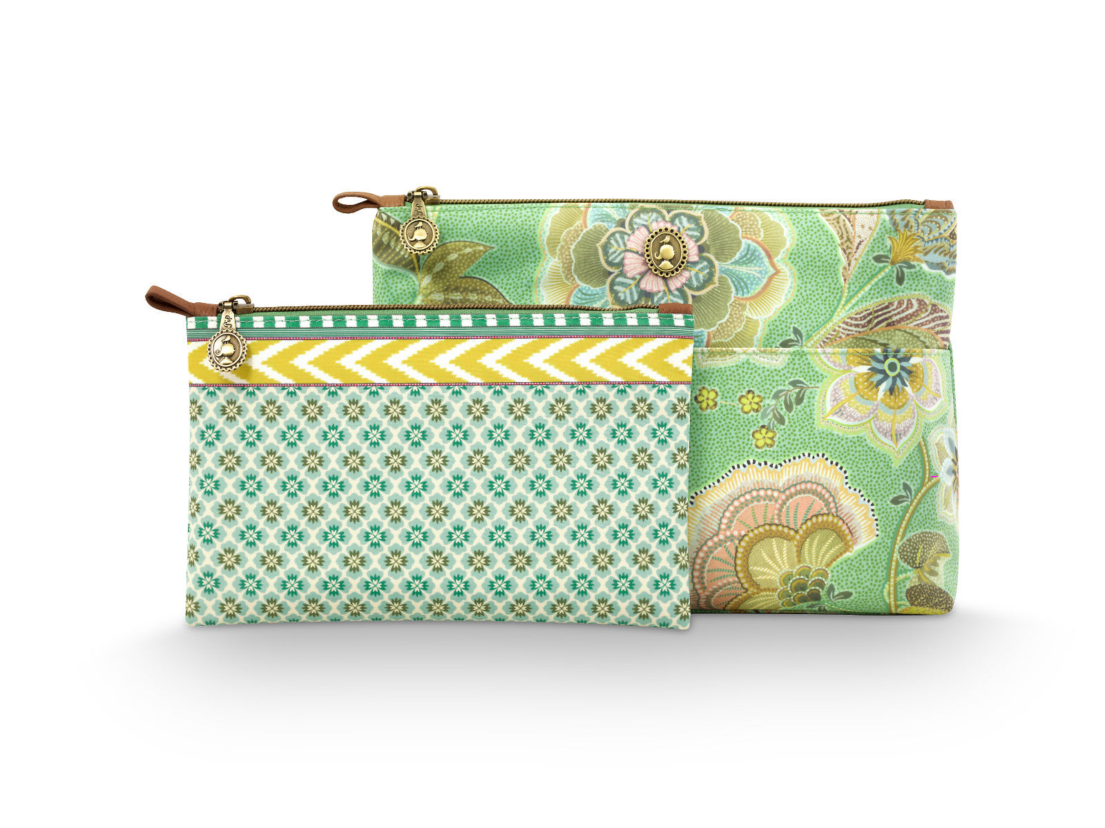 PIP STUDIO Caryn Kosmetiktasche Kombi Matata grün 26x7.5x18cm/22x1x13cm Freisteller 2