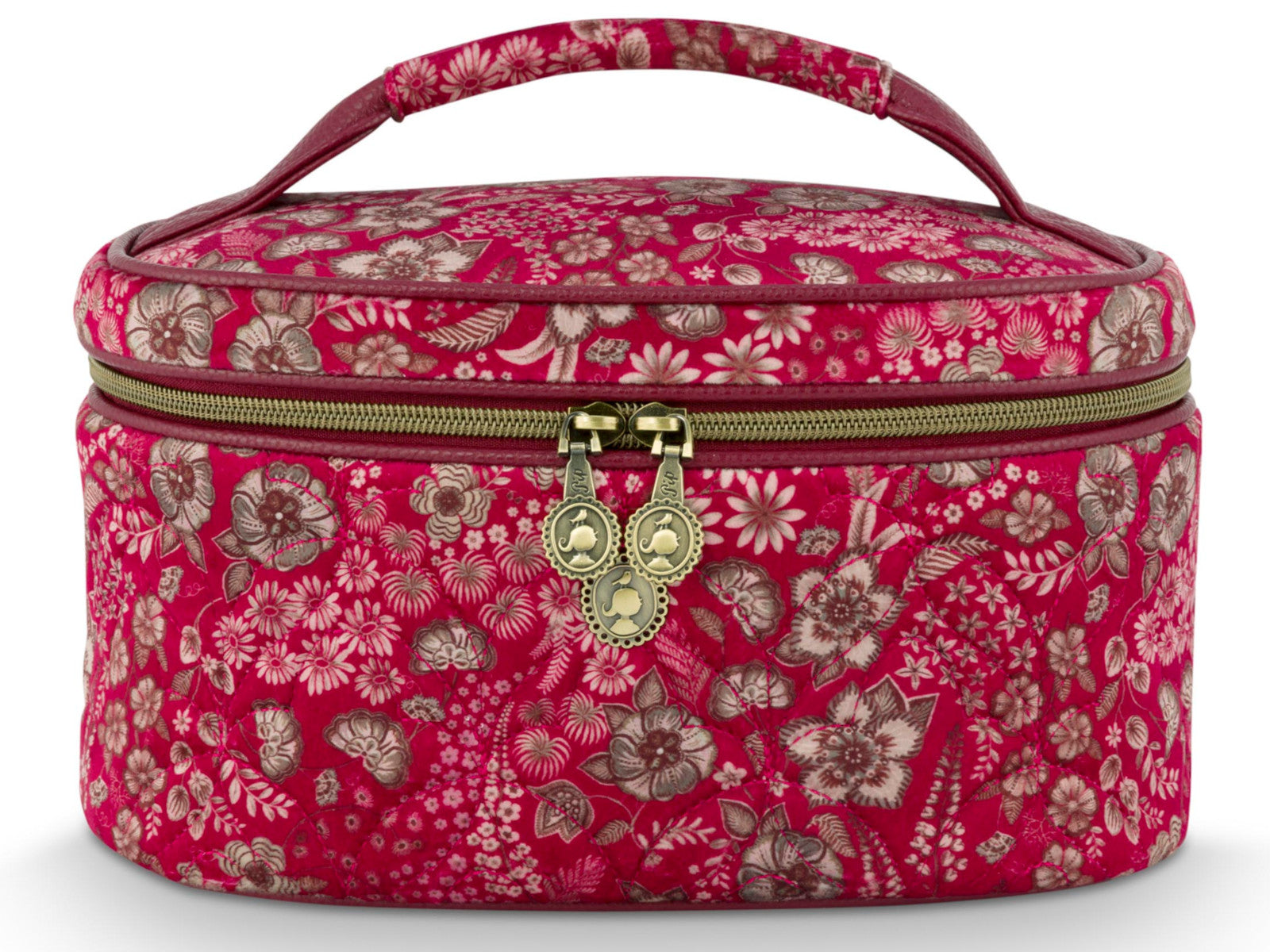 PIP STUDIO Cleo Kosmetiktasche gesteppt Daisy Dreams rot 26cm Freisteller 1