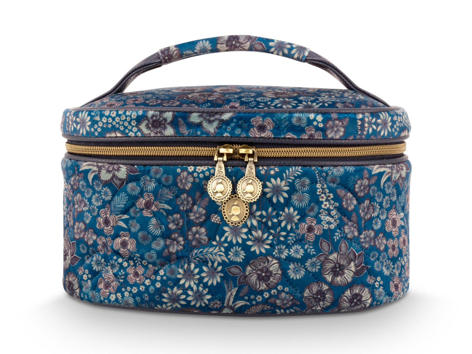 PIP STUDIO Cleo Kosmetiktasche gesteppt Daisy Dreams blau 26cm Freisteller 1