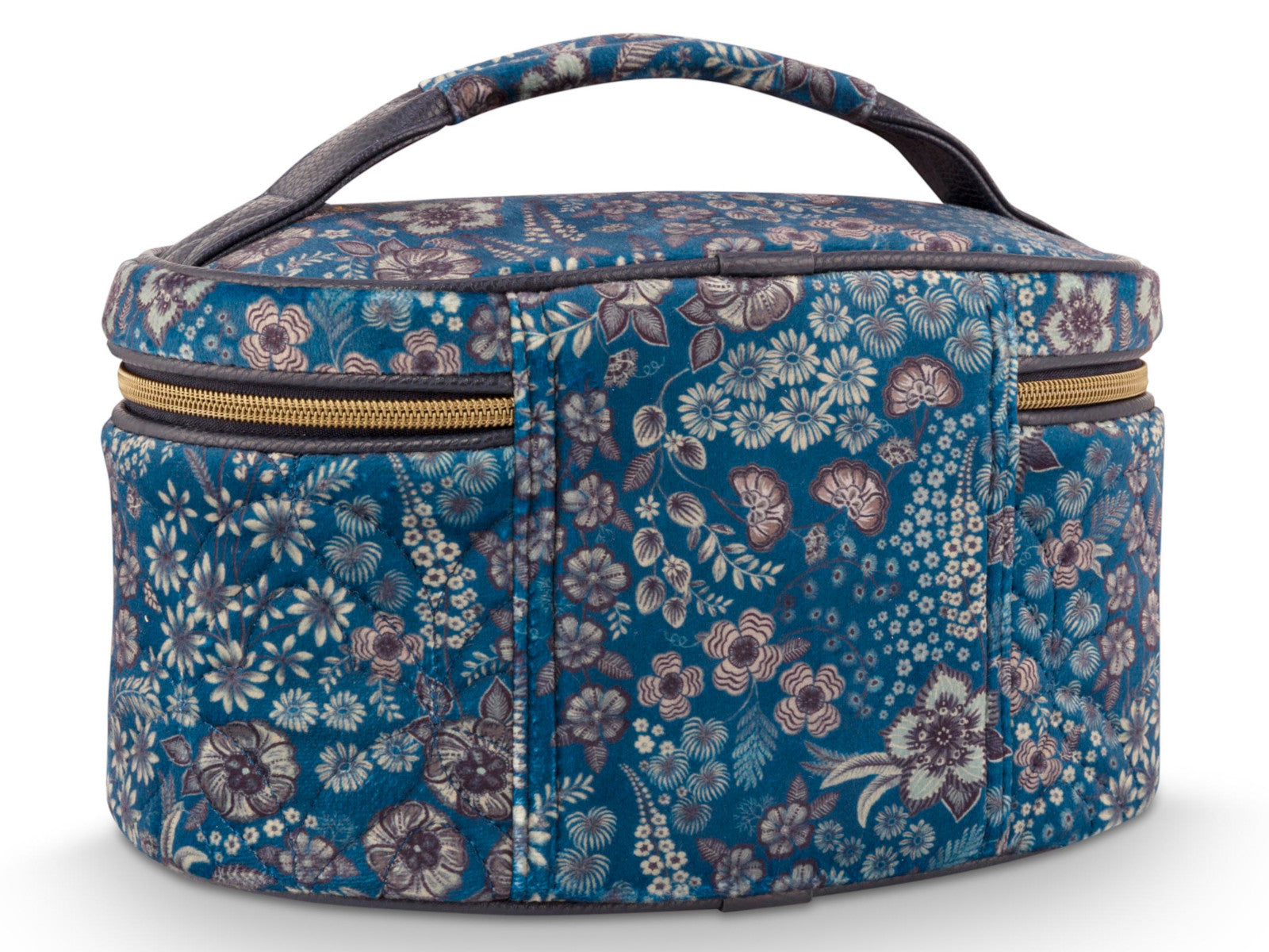 PIP STUDIO Cleo Kosmetiktasche gesteppt Daisy Dreams blau 26cm Freisteller 2