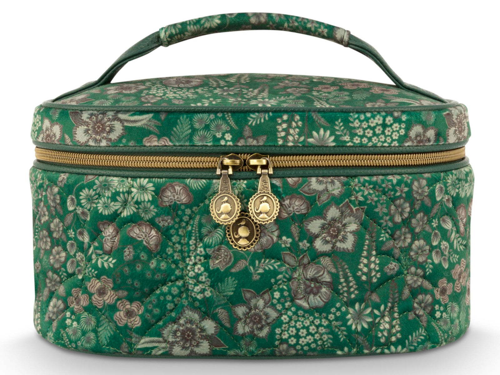 PIP STUDIO Cleo Kosmetiktasche gesteppt Daisy Dreams grün 26cm Freisteller 1