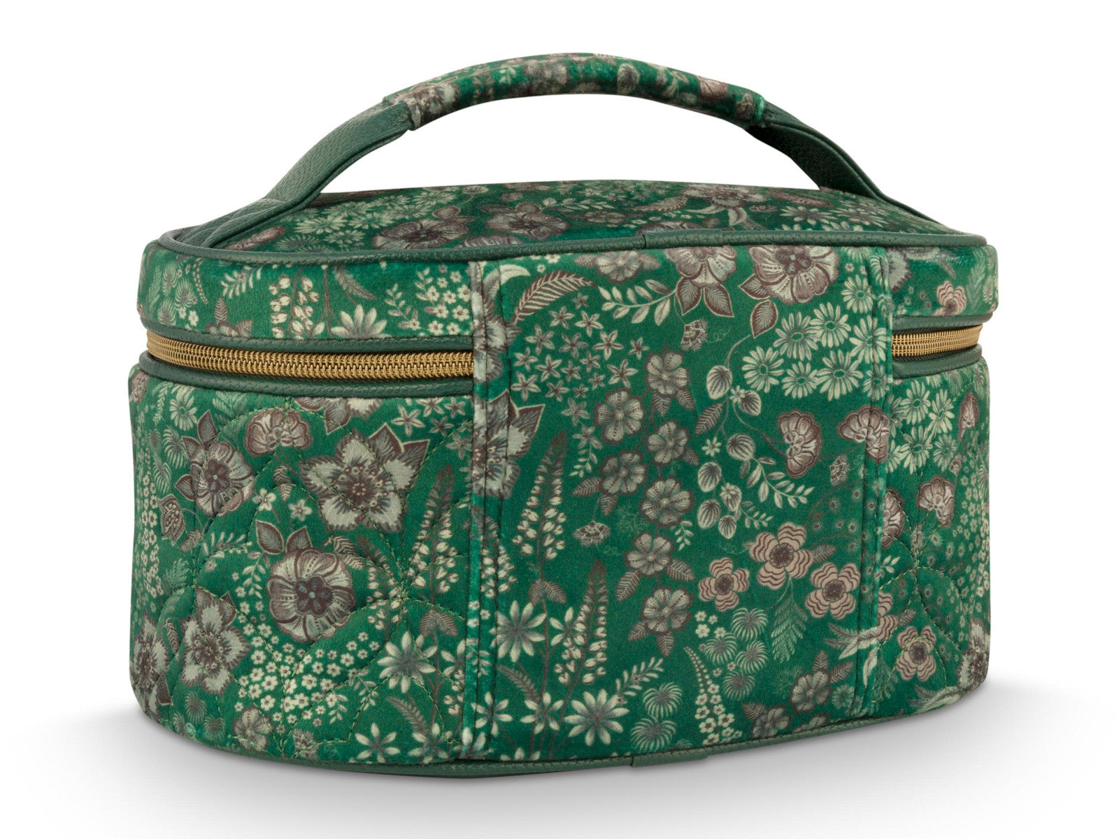 PIP STUDIO Cleo Kosmetiktasche gesteppt Daisy Dreams grün 26cm Freisteller 2