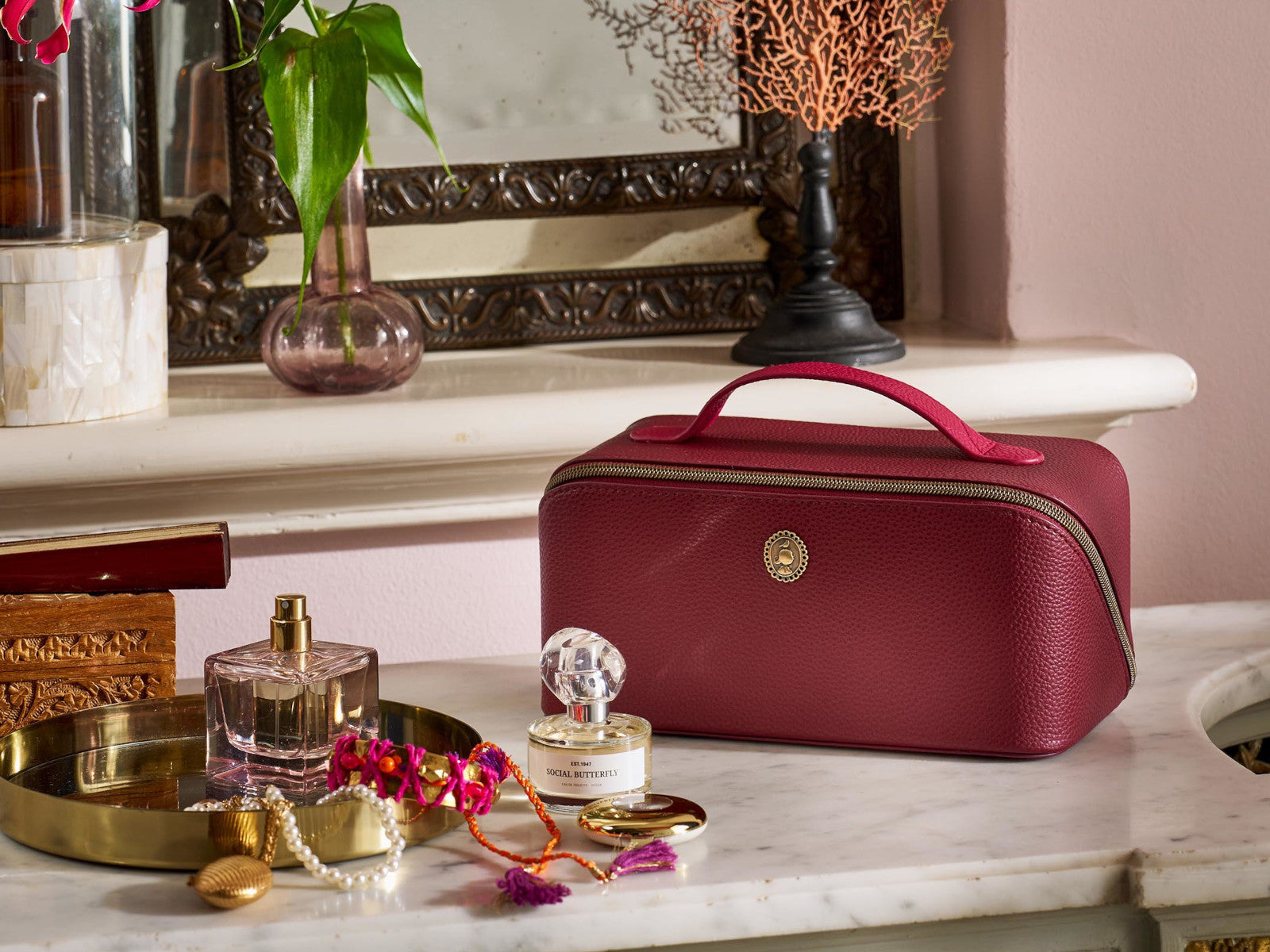 PIP STUDIO Cyrille Kosmetiktasche Medium rot 23,5cm Lifestyle 1