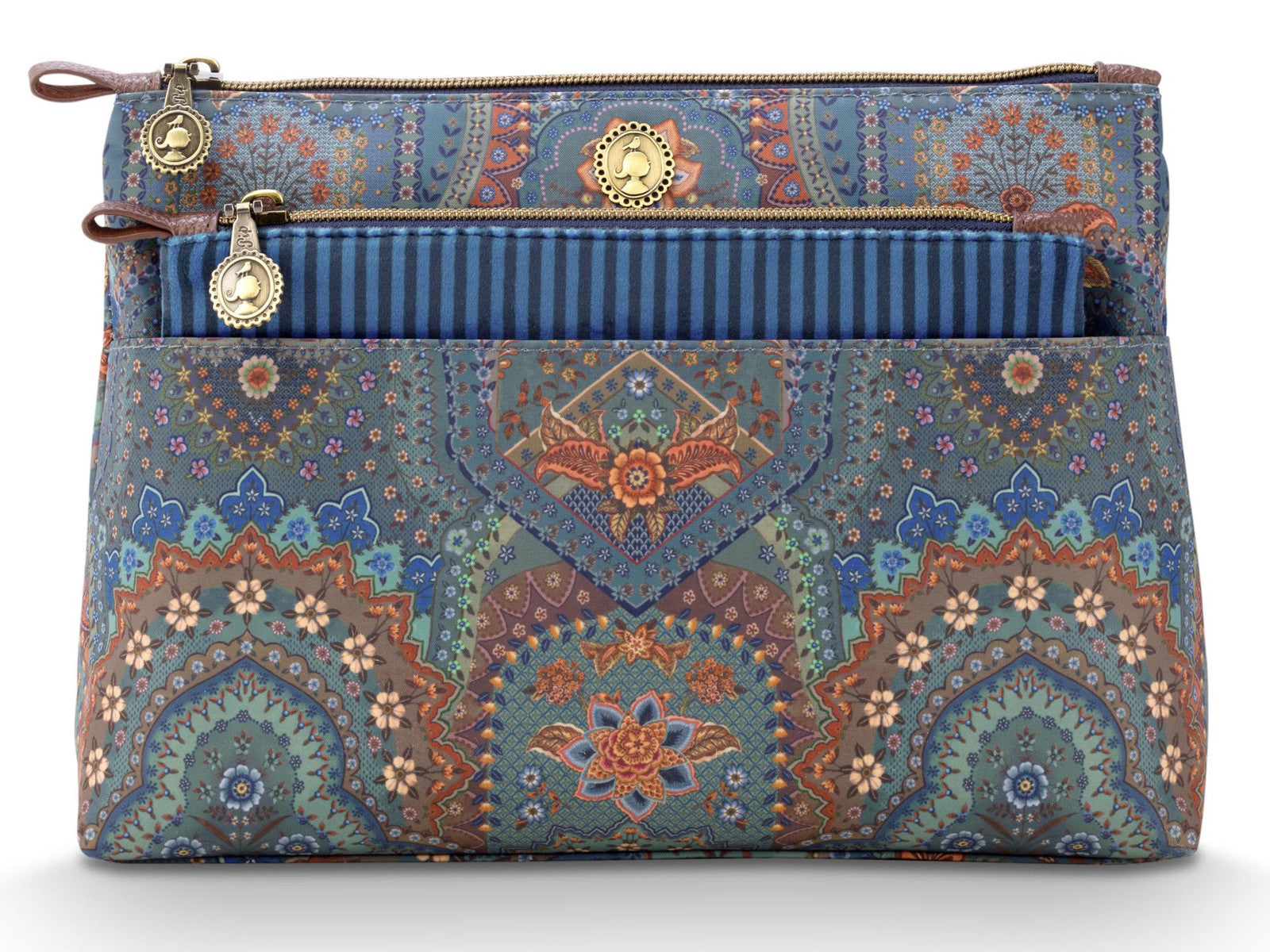 PIP STUDIO Caryn Kosmetiktasche Combi Jabali blau 26cm Freisteller 1