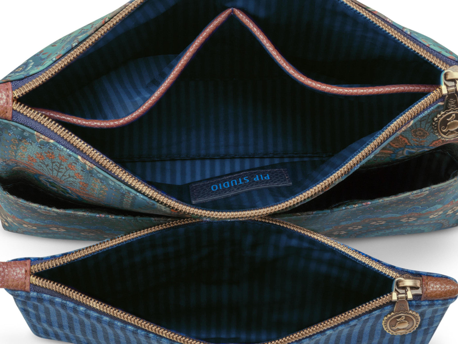 PIP STUDIO Caryn Kosmetiktasche Combi Jabali blau 26cm Freisteller 4