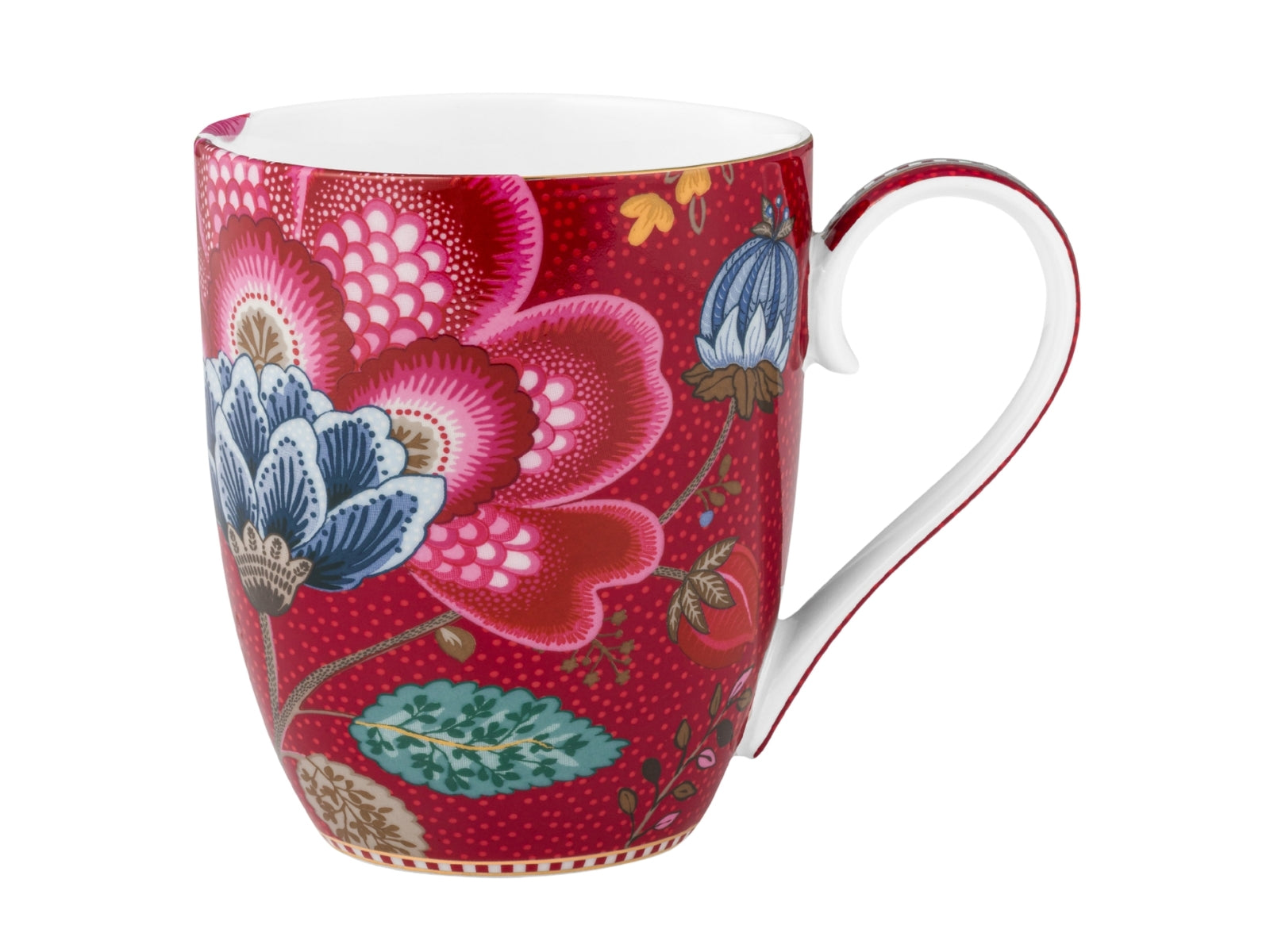 PIP STUDIO Blooming Tales Fantasy Dark Red Henkelbecher XL 0,45l - Produktbild 1
