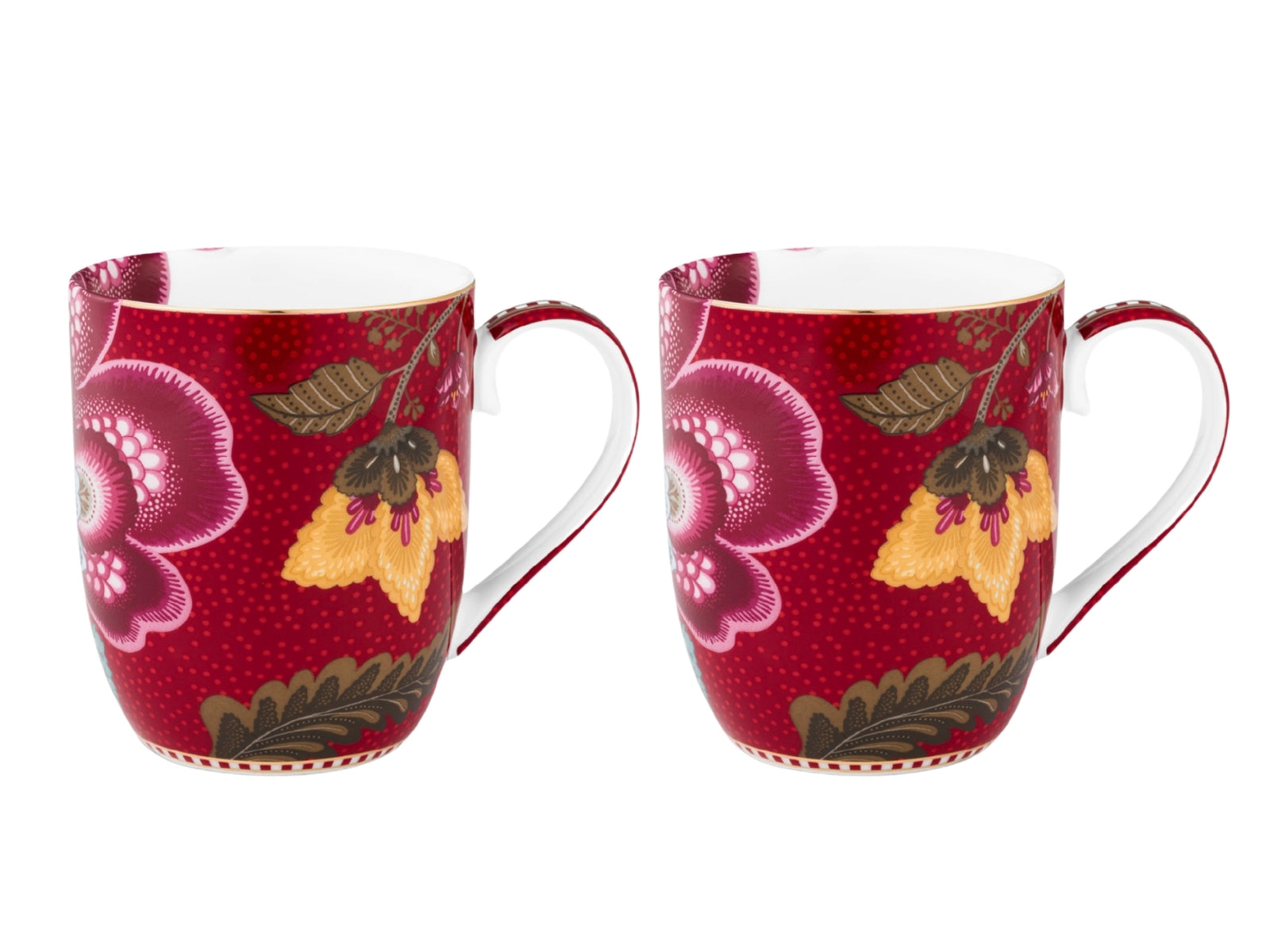 PIP STUDIO Blooming Tales Dark Red Henkelbecher Small 0,2l Set2 - Produktbild 2