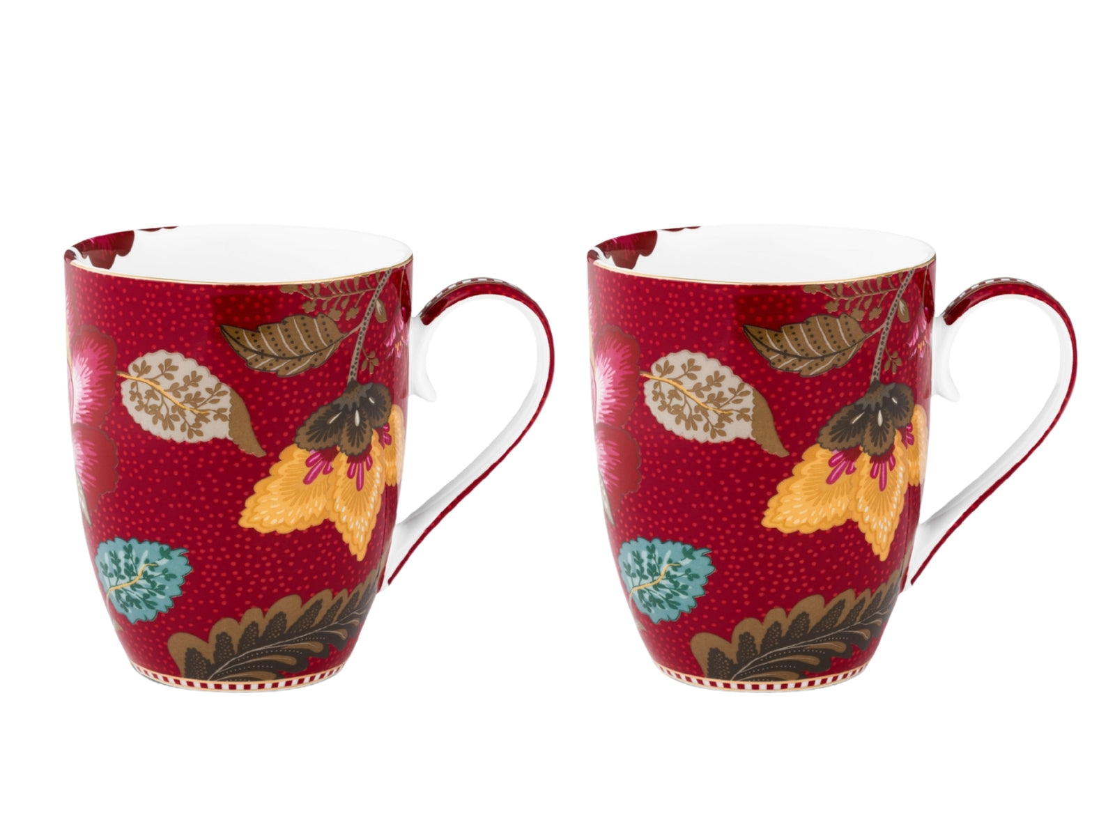 PIP STUDIO Blooming Tales Dark Red Henkelbecher Large 0,365l Set2 - Produktbild 2