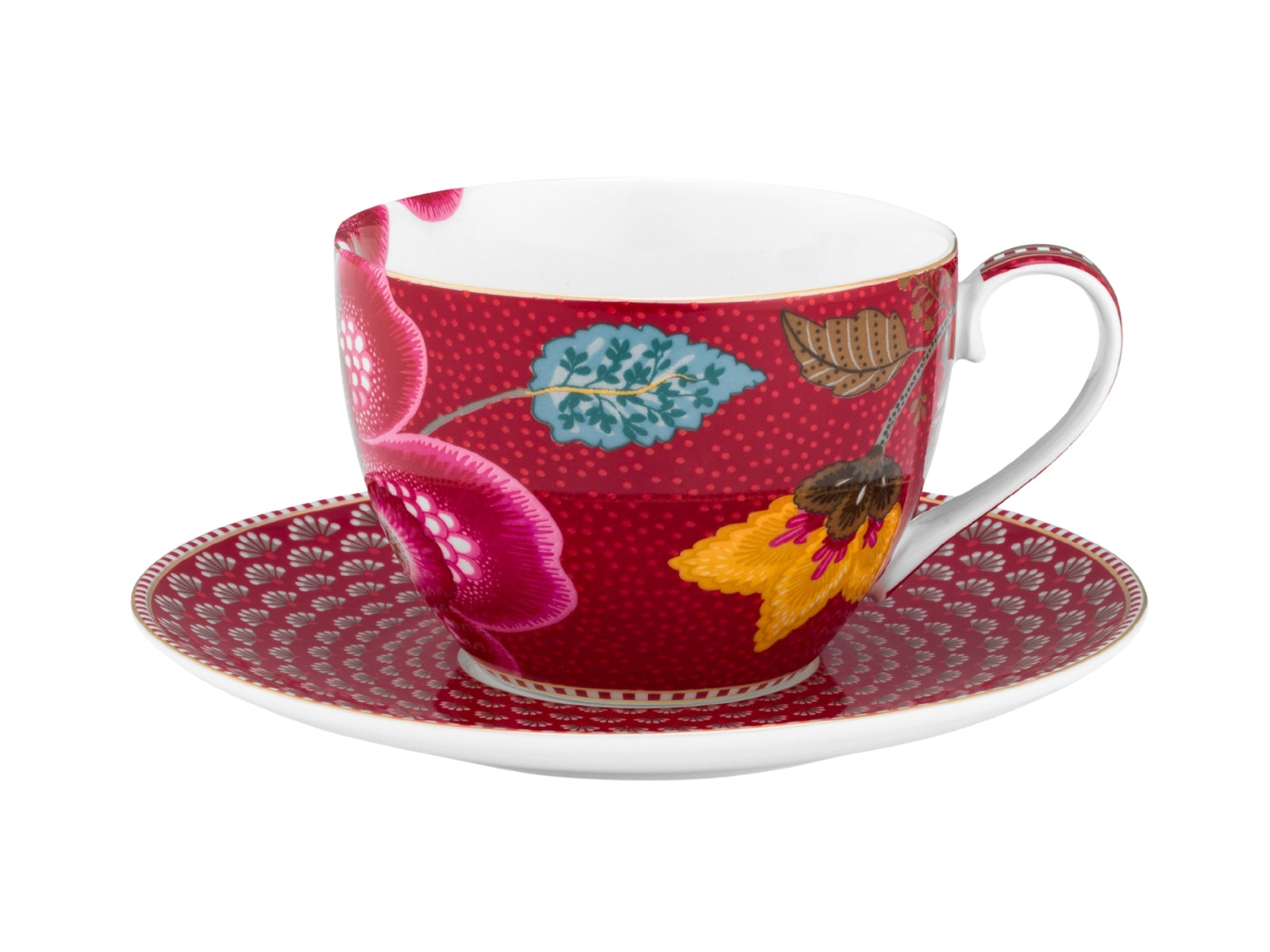 PIP STUDIO Blooming Tales Fantasy Dark Red Tasse mit Untertasse 0,3l - Produktbild 1
