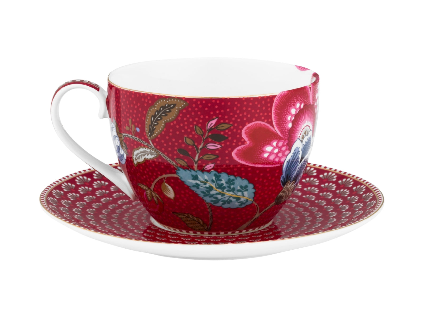 PIP STUDIO Blooming Tales Fantasy Dark Red Tasse mit Untertasse 0,3l - Produktbild 2