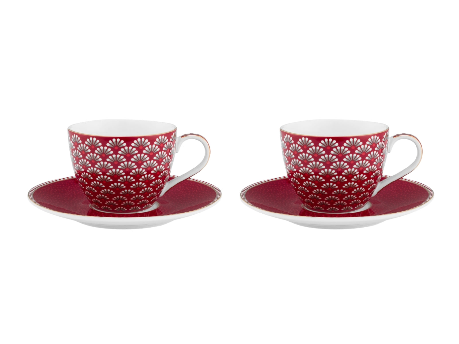 PIP STUDIO Blooming Tales Dark Red Espressotasse mit Untertasse 0,12l Set2 - Produktbild 2