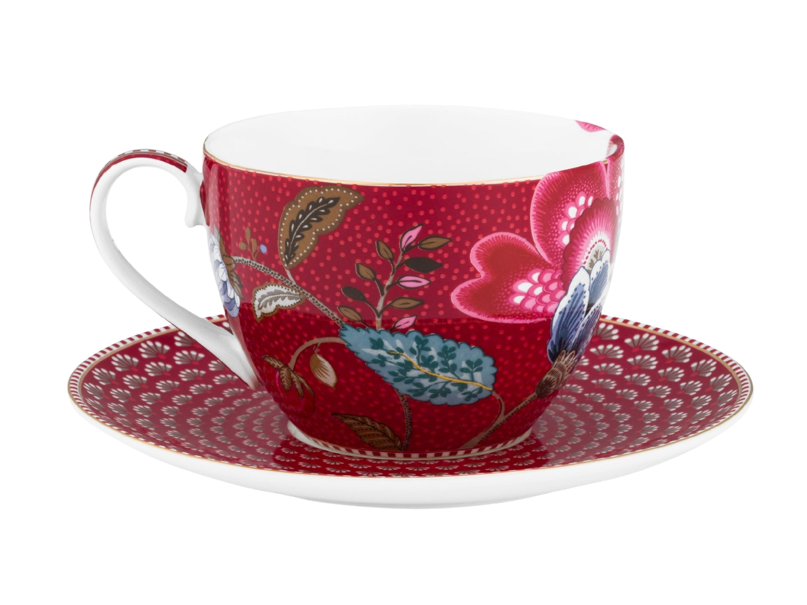 PIP STUDIO Blooming Tales Fantasy Dark Red Tasse mit Untertasse 0,3l Set2 - Produktbild 3