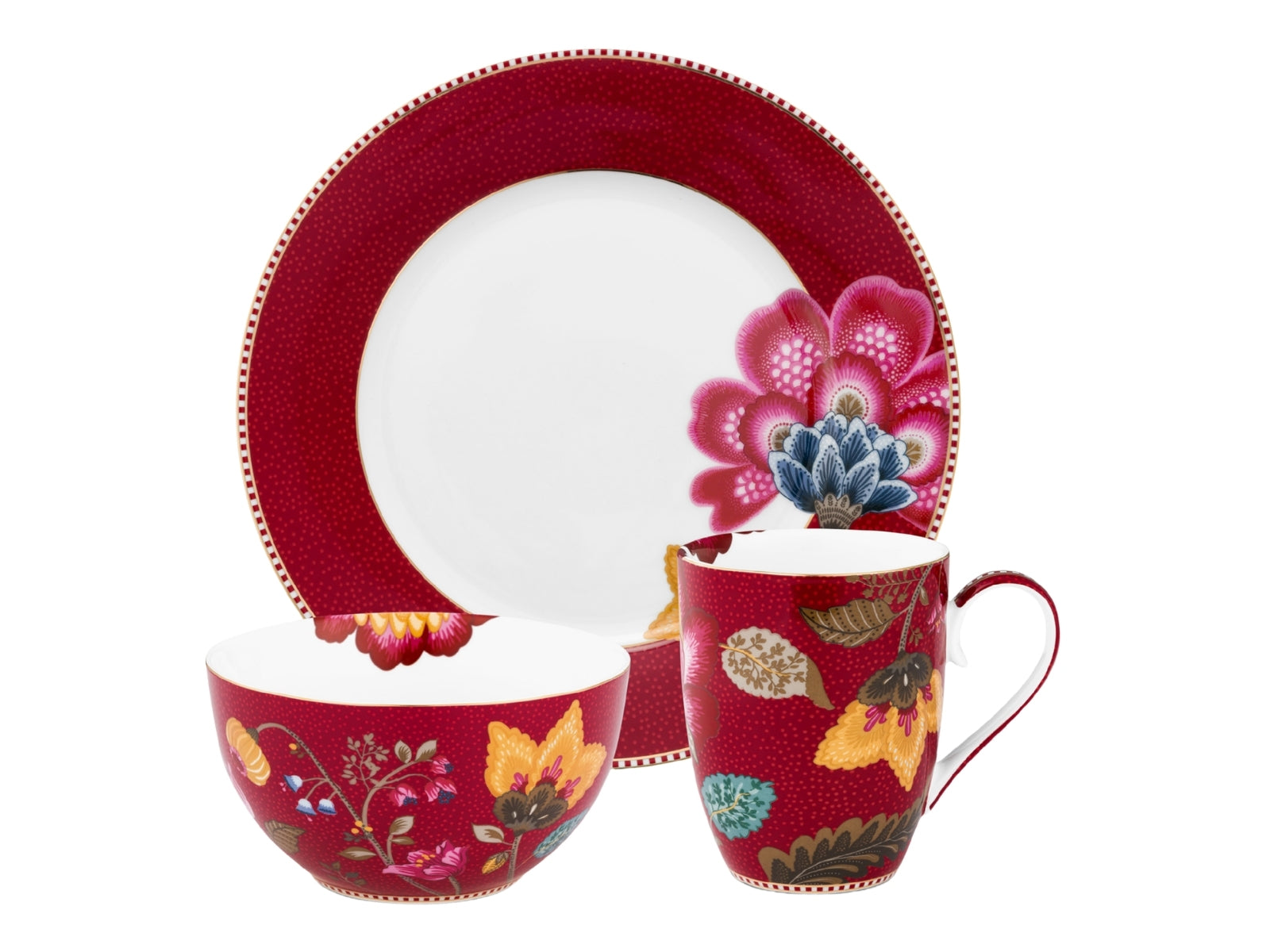 PIP STUDIO Blooming Tales Fantasy Dark Red Frühstücksset Set3 - Produktbild 2