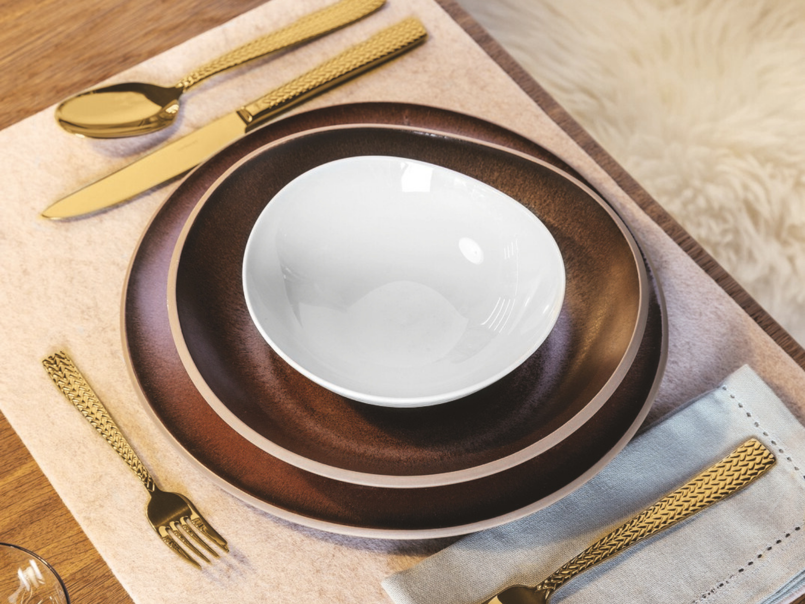 Sambonet Cortina Mokkalöffel Set6 Edelstahl/PVD Gold - Produktbild 4