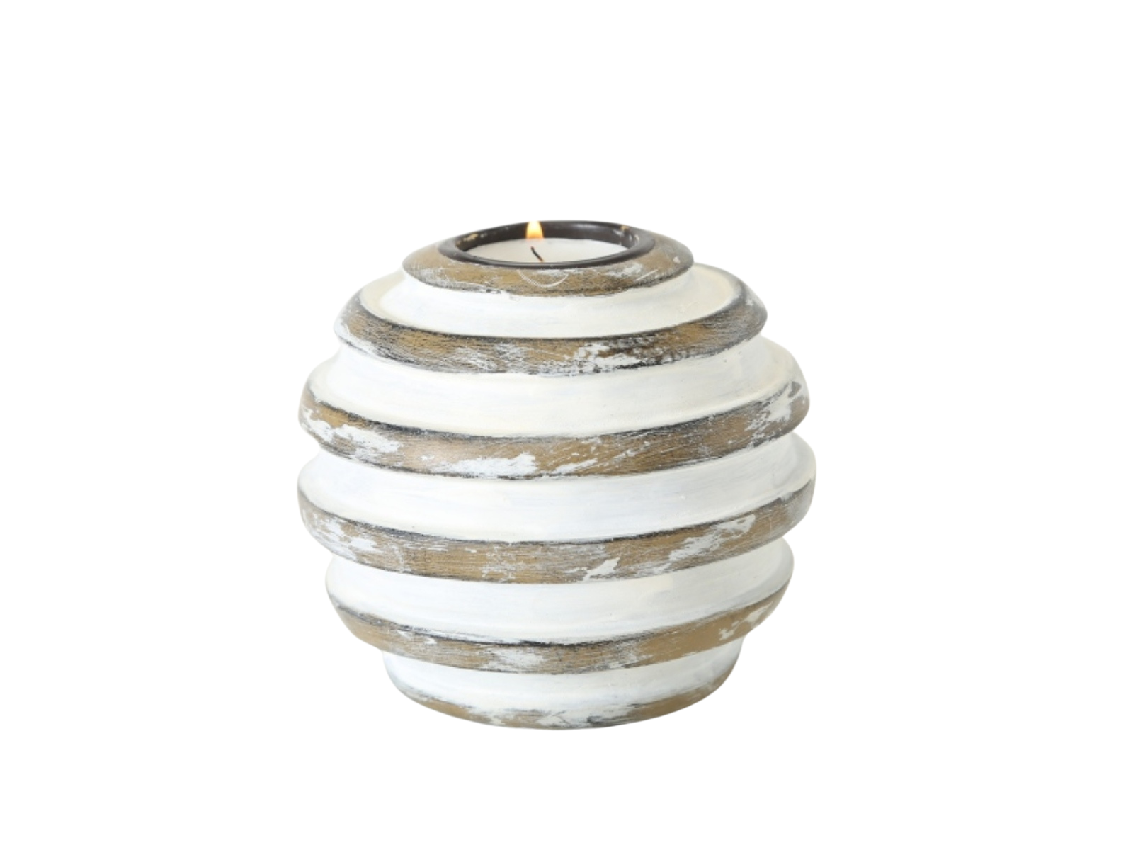 Boltze Kine Teelichthalter braun 10 cm ( 1 Stück ) Freisteller