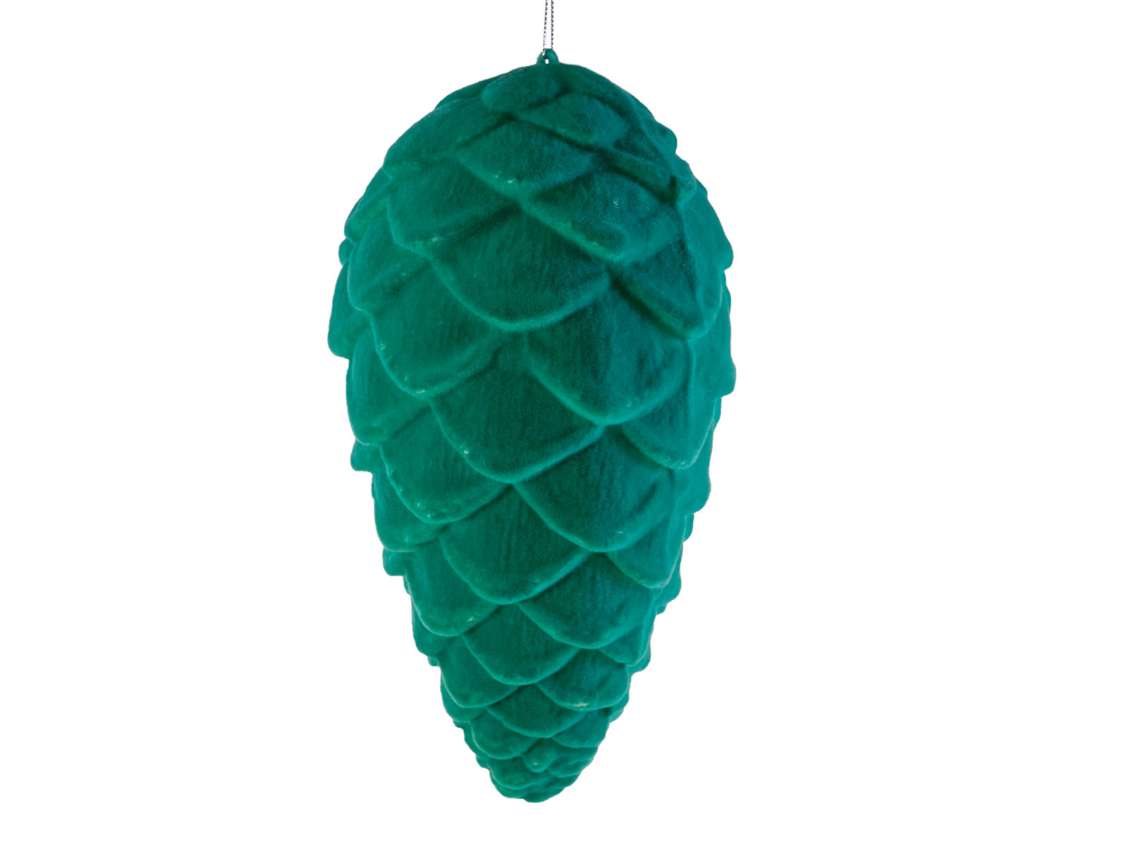Werner Voß Hänger Tannenzapfen türkis beflockt 29cm Freisteller