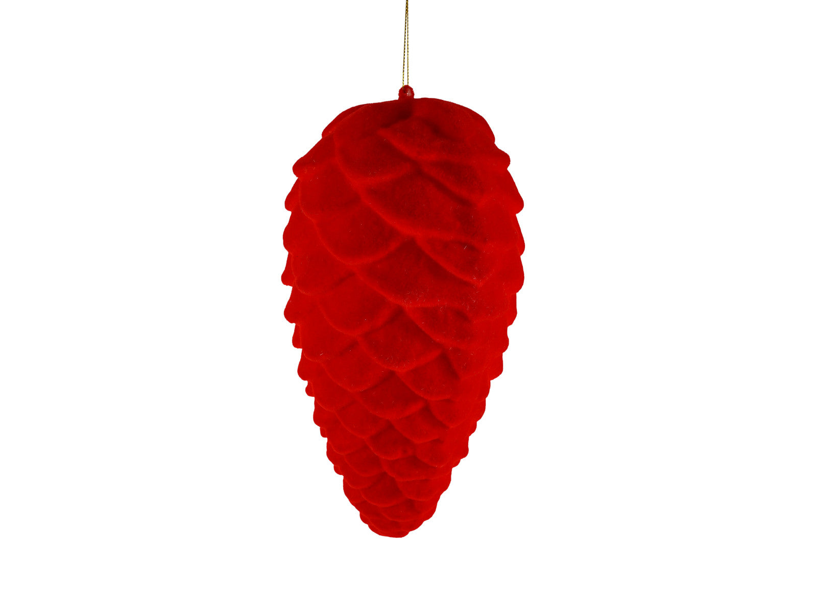 Werner Voß Hänger Tannenzapfen rot beflockt 23cm Freisteller 