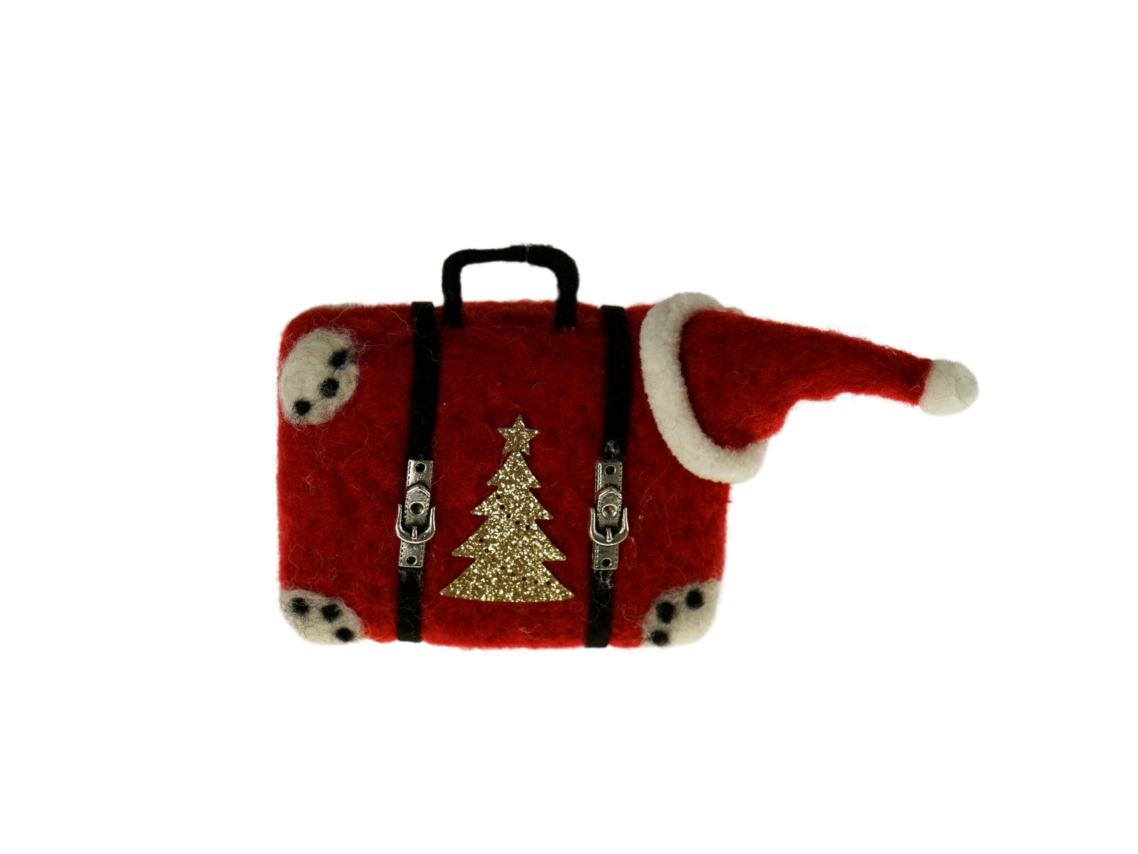 Werner Voß Filzhänger Weihnachtskoffer rot 13cm Freisteller
