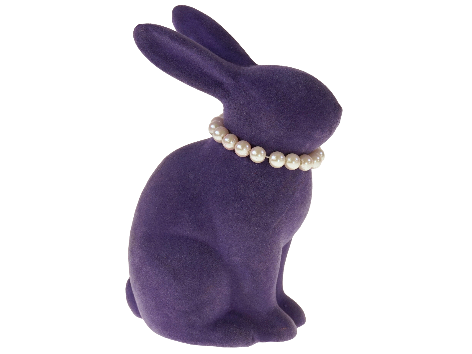 Werner Voß Hase mit Perlenkette  violett 11,5x8x16cm