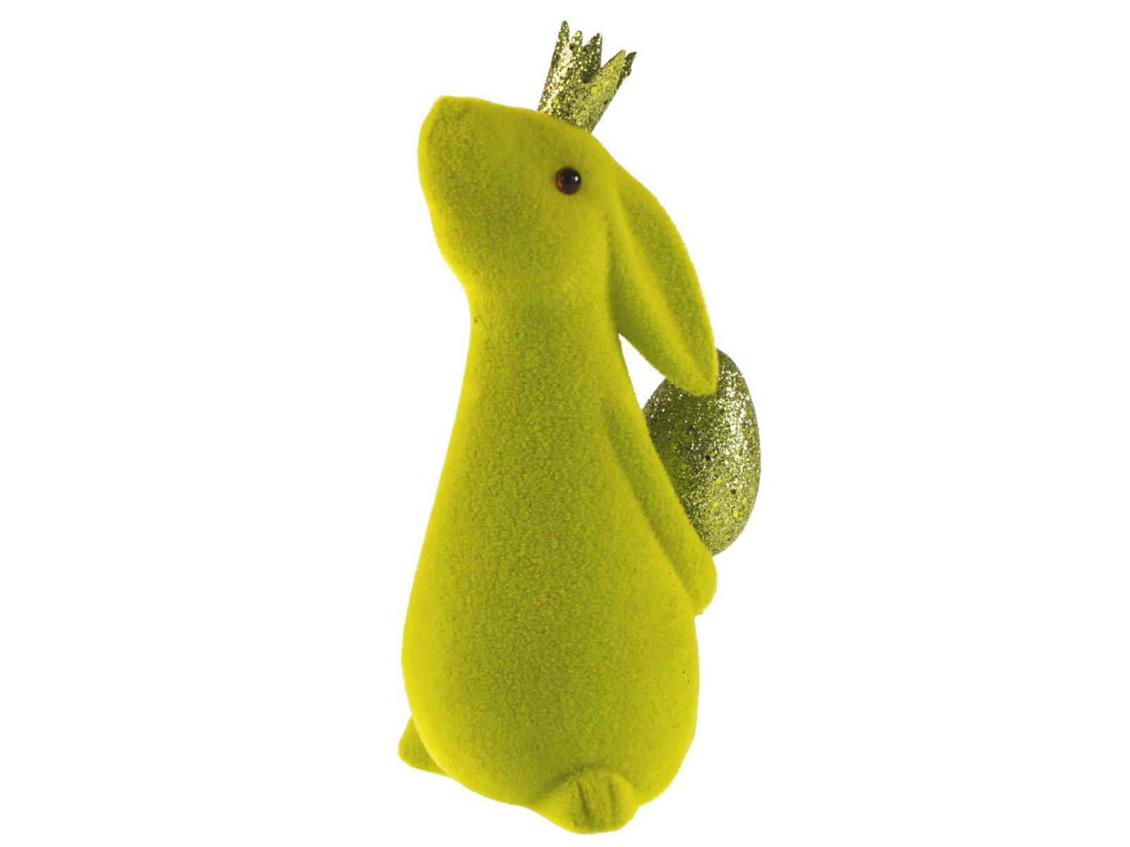 Werner Voß Hase mit Ei beflockt grün 18cm Freisteller 1