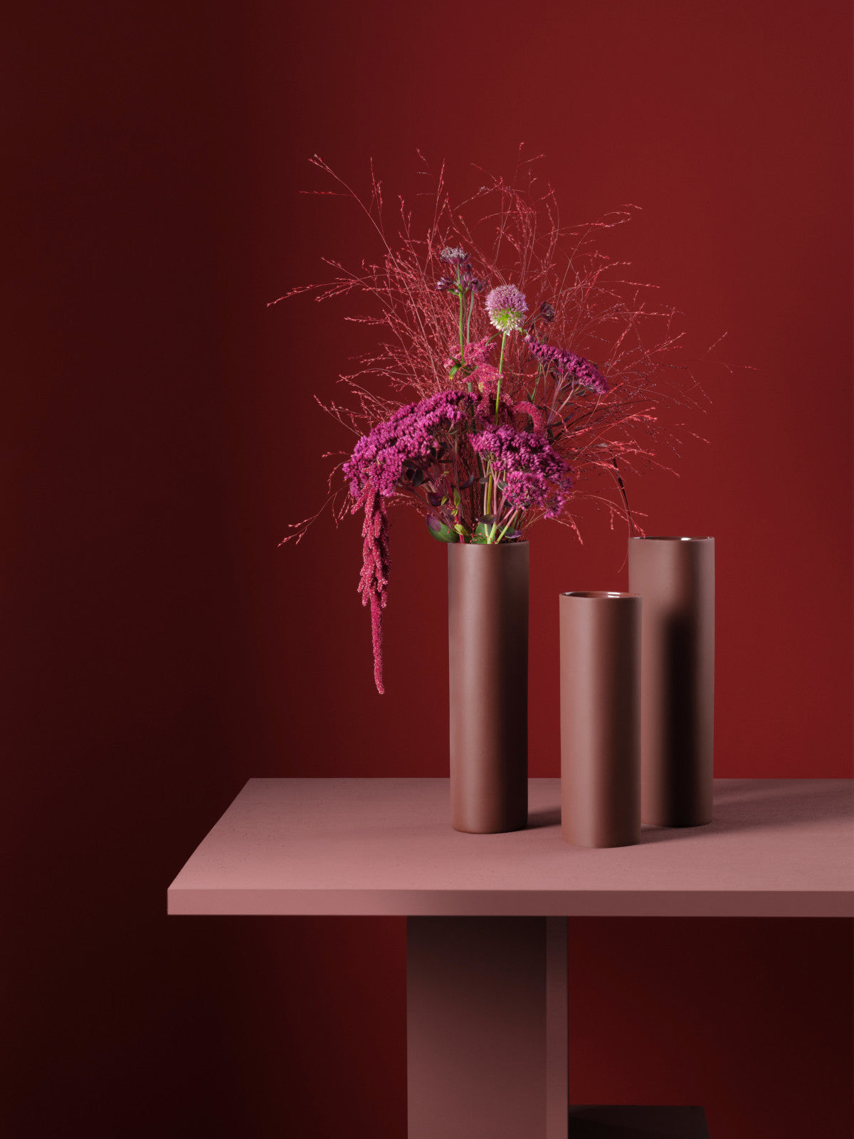 ASA lines and square Vase bordeaux 30cm Lifestyle 3