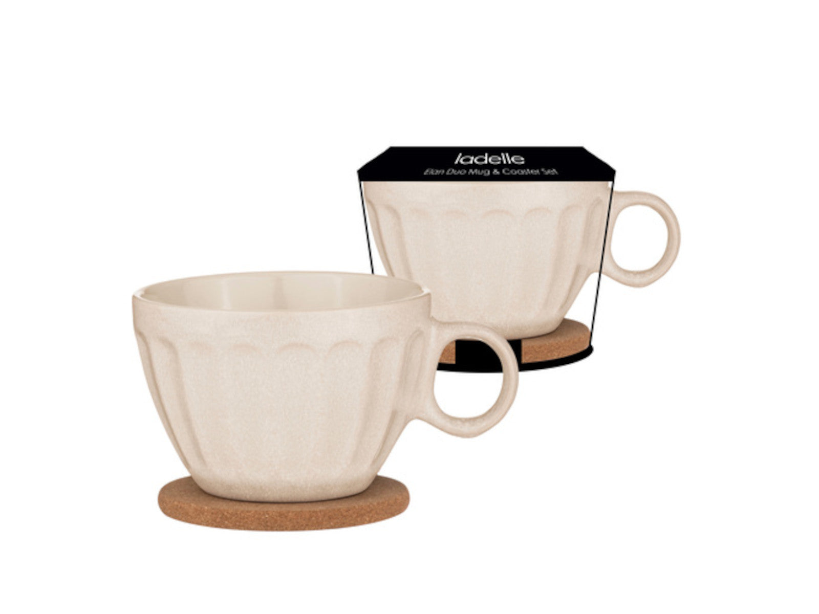 ladelle ELAN Becher- und Untersetzerset hafer Lifestyle 1