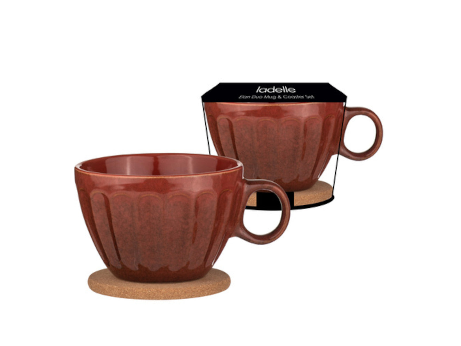 ladelle ELAN Becher- und Untersetzerset paprikarot Lifestyle 1