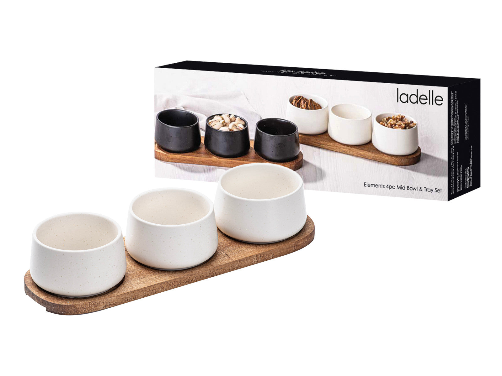 Ladelle ELEMENTS Schalen-& Tablettset mittel weiß 4tlg Freisteller2