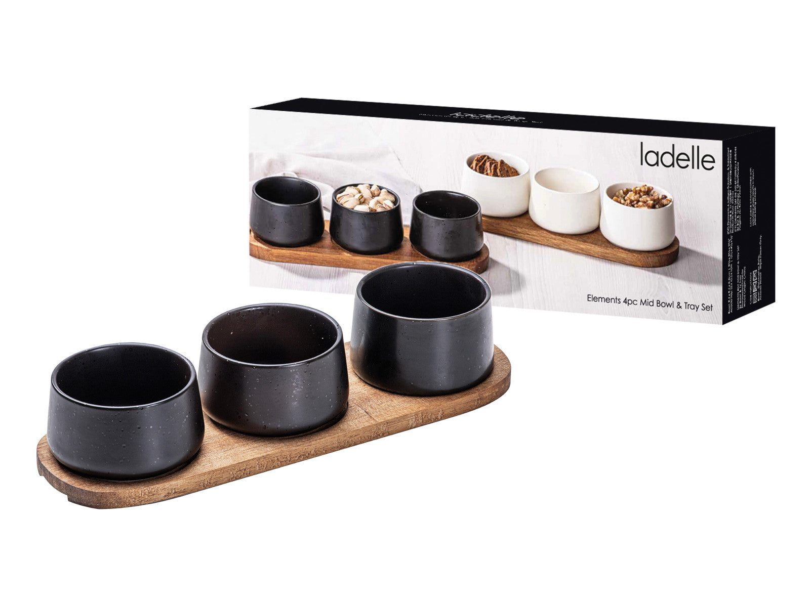 Ladelle ELEMENTS Schalen-& Tablettset mittel onyx 4tlg Freisteller2