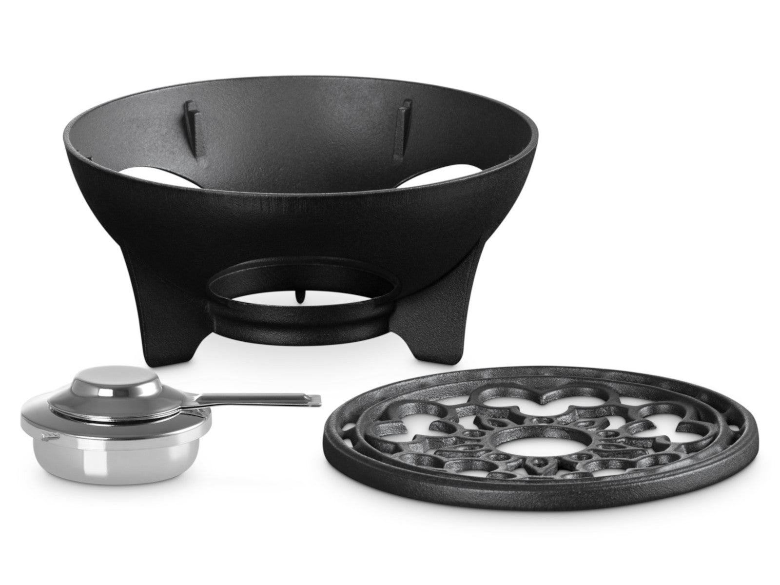 Le Creuset Rechaud Tradition M schwarz matt 22cm Freisteller 3