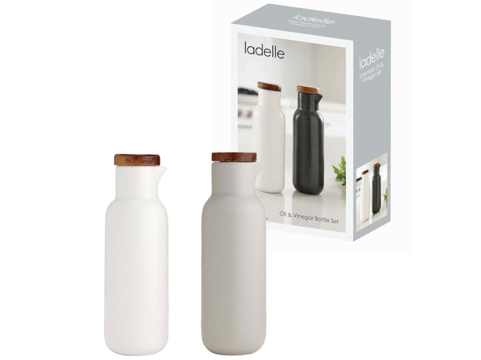 ladelle ESSENTIALS Essig- & Öl-Set weiss/steingrau 2tlg 1600 x 1200 px Freisteller 2