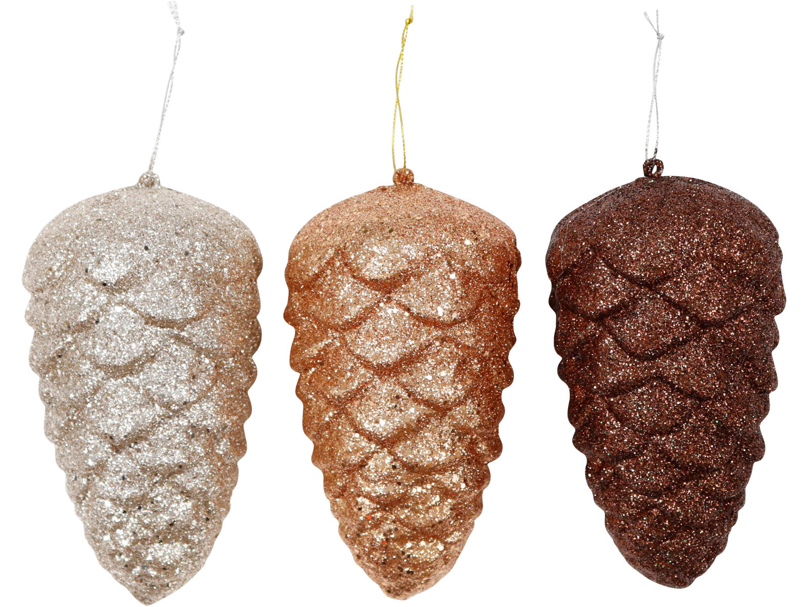 Hoff-Interieur Glory braun Glitterzapfen sortiert 16cm (1 Stück)