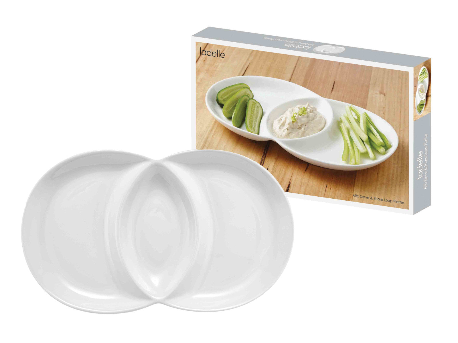 ladelle Alto Serve & Share Servierteller loopförmig weiß 43cm Freisteller 3