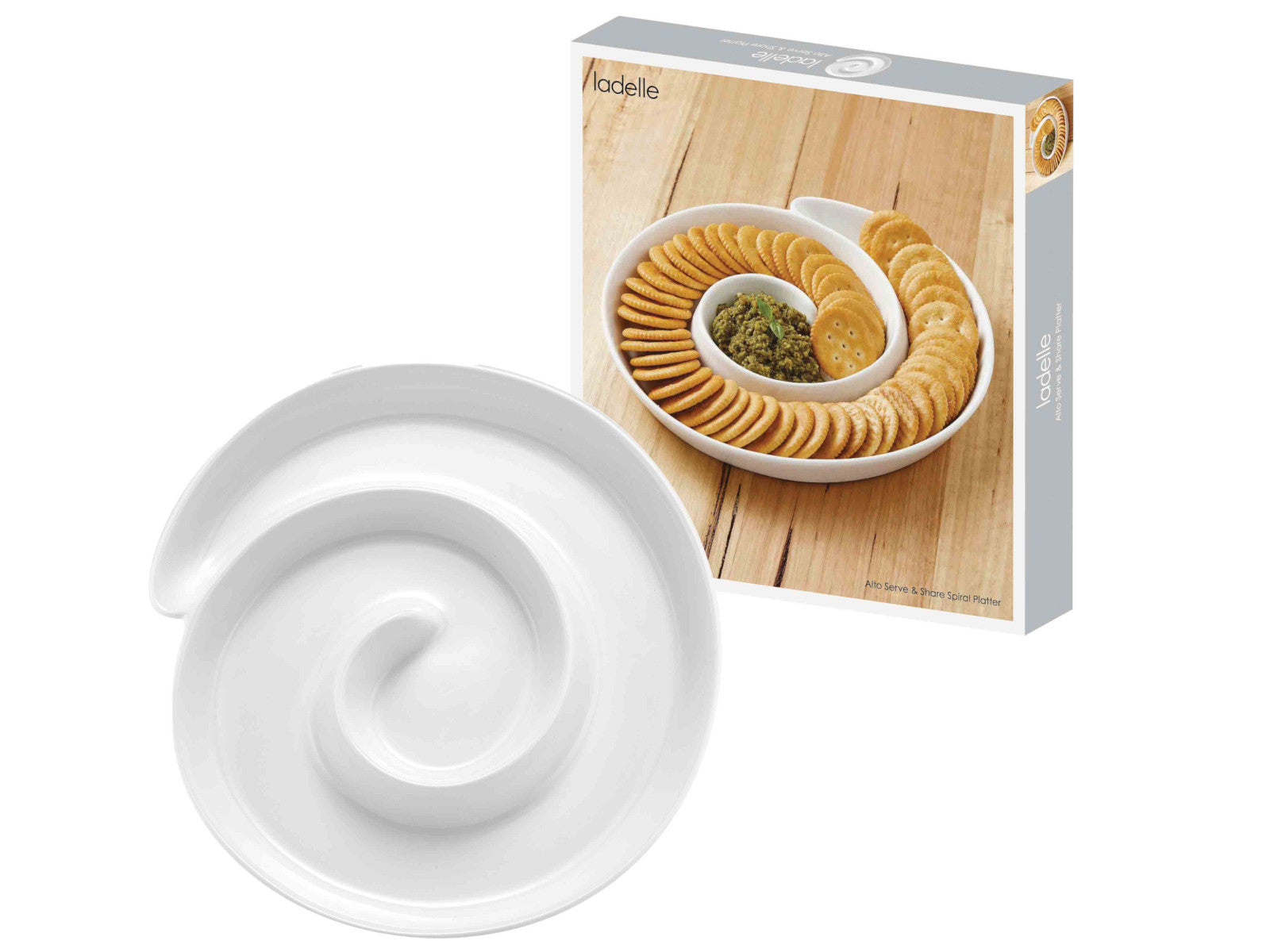 ladelle Alto Serve & Share Servierteller spiralförmig weiß 26,3cm Freisteller 1