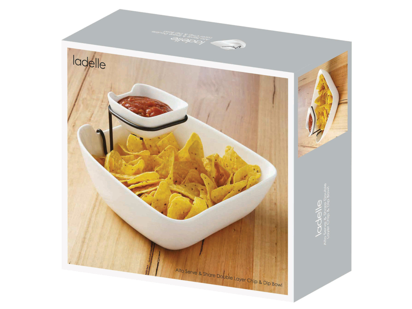 ladelle Alto Serve & Share Chip&Dip Schale doppellagig weiß 25,5cm Freisteller 3