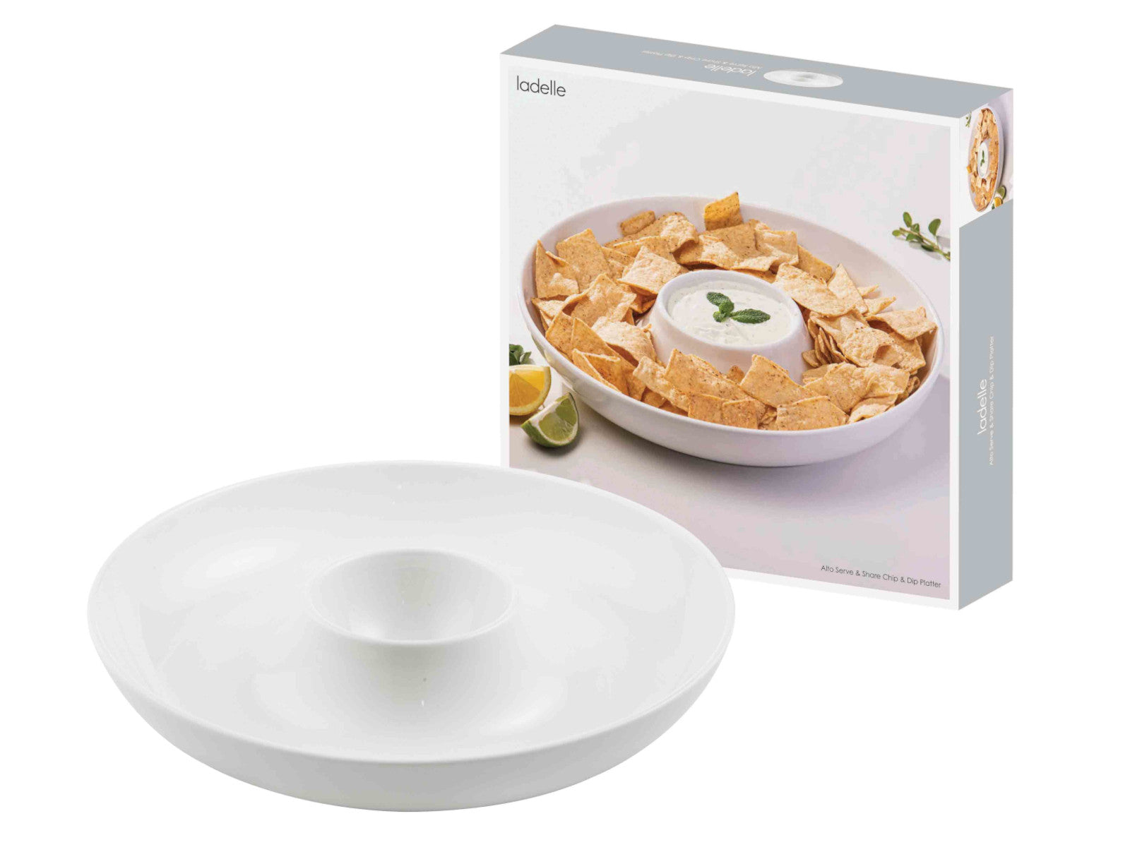 ladelle Alto Serve & Share Chip&Dip Servierteller weiß 30,8cm Freisteller 2