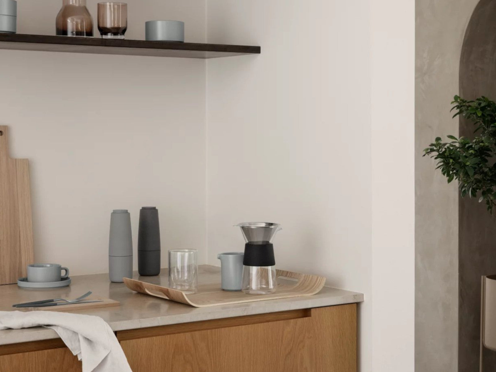 Blomus MAXIME Kuchengabel-Set sharkskin 4tlg Lifestyle 1