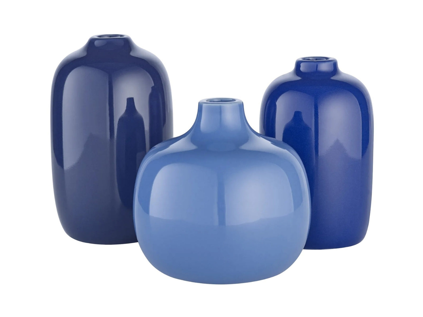 Blomus CEOLA Vase parisian blue/mazarine blue/ocean cavern Set 3tlg Freisteller 1