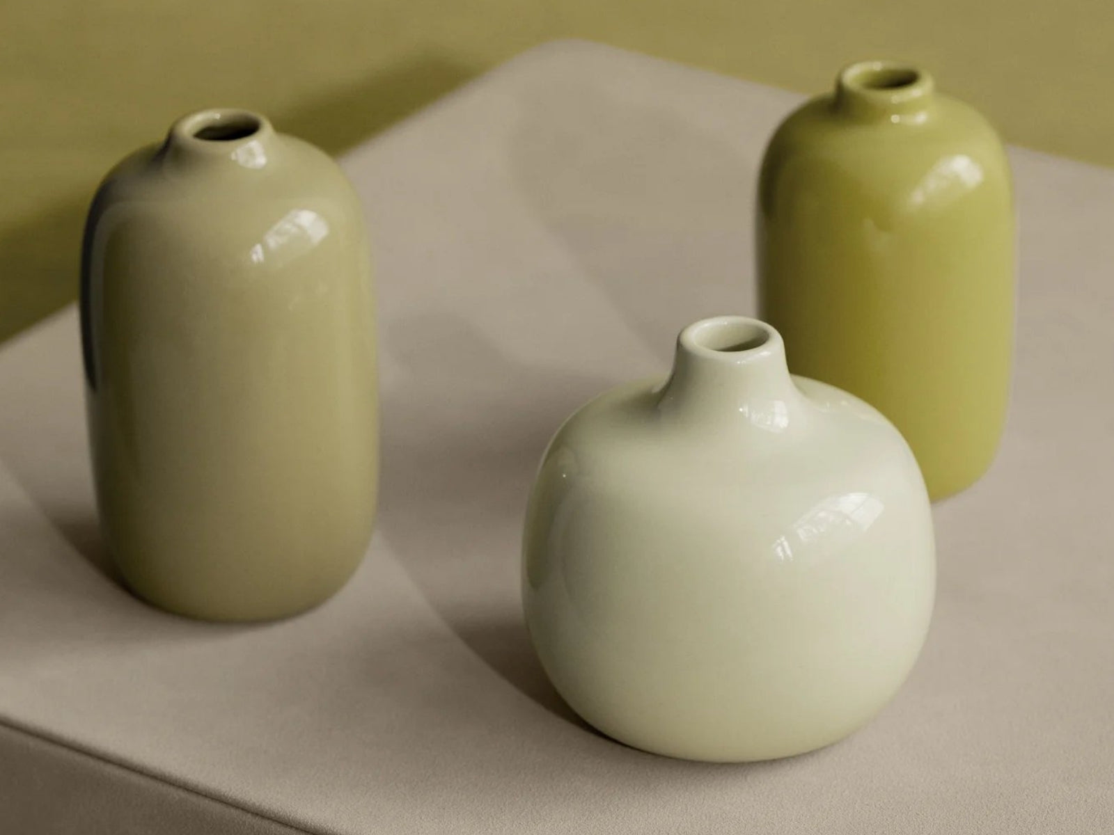 Blomus CEOLA Vase transparent yellow/cream gold/new wheat Set 3tlg - Produktbild 2